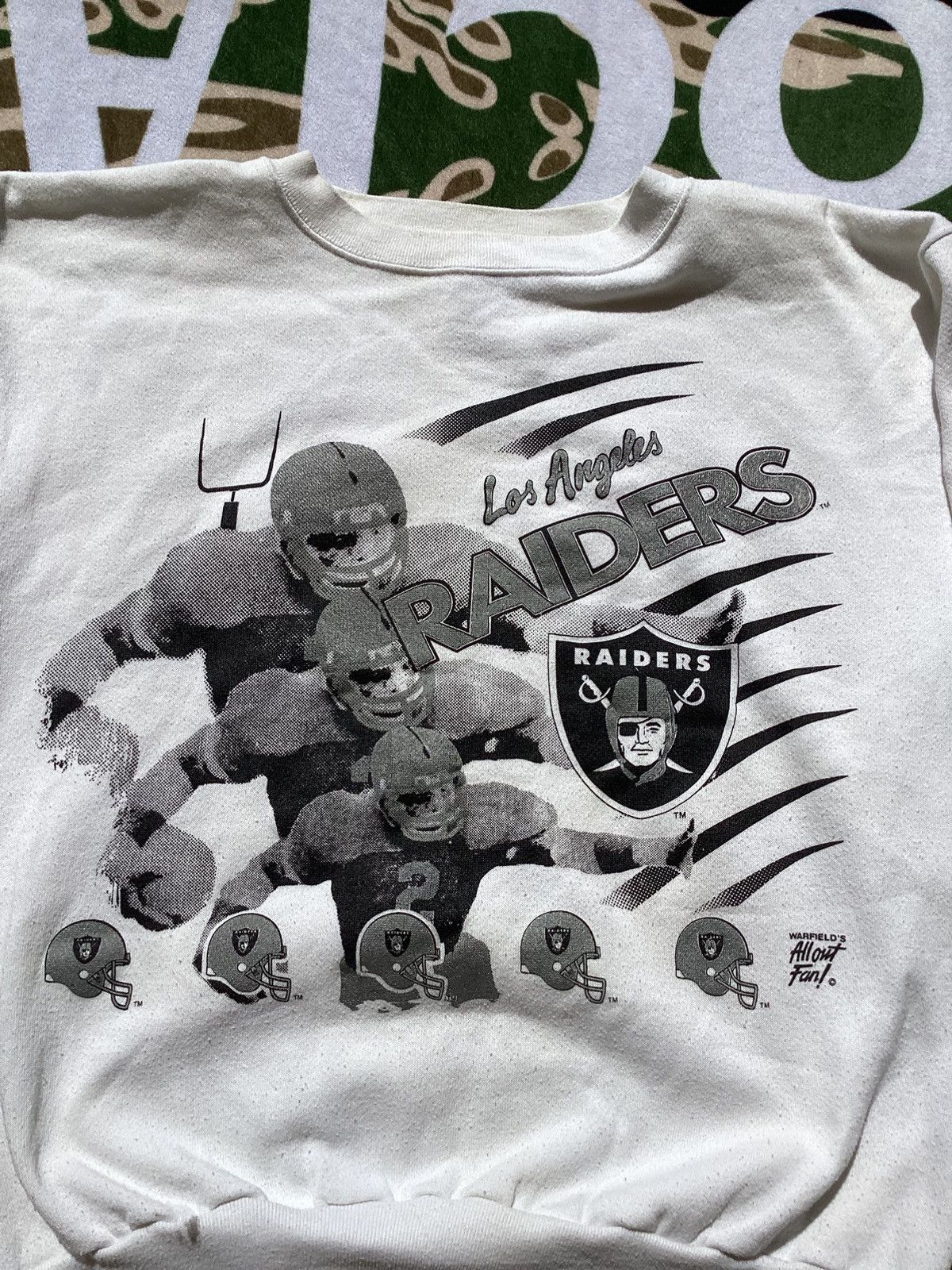 NFL × Tultex × Vintage Vtg 1990s Los Angeles Raiders player/helmet Tultex sweatshrt Size US M / EU 48-50 / 2 - 3 Thumbnail