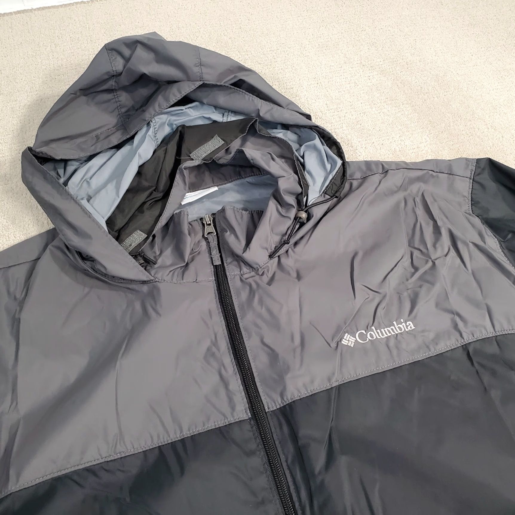 Vintage Columbia Jacket Mens 4X Gray Windbreaker Hooded Full Zip Outdoors Lightweight Size US XXL / EU 58 / 5 - 2 Thumbnail