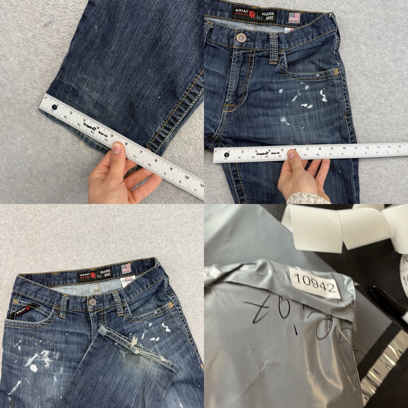 Ariat Ariat M4 Jeans Mens 30x30 Blue Relaxed Boot Cut Denim Workwear Painter Jeans 5-Pocket Design Mens Size US 30 / EU 46 - 8 Thumbnail