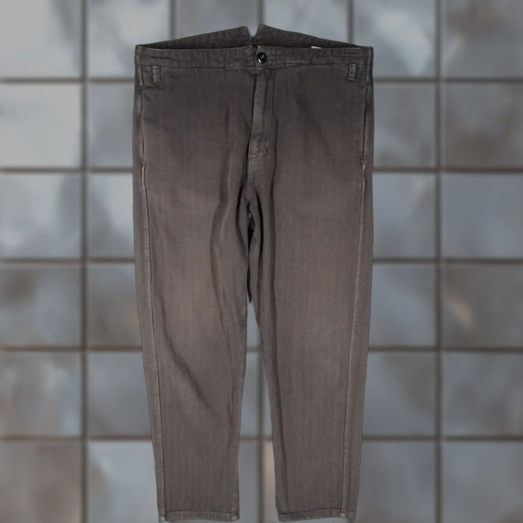 Prospective Flow Mens 34 Gray Herringbone Cotton Kaze Trousers Grey Made in USA