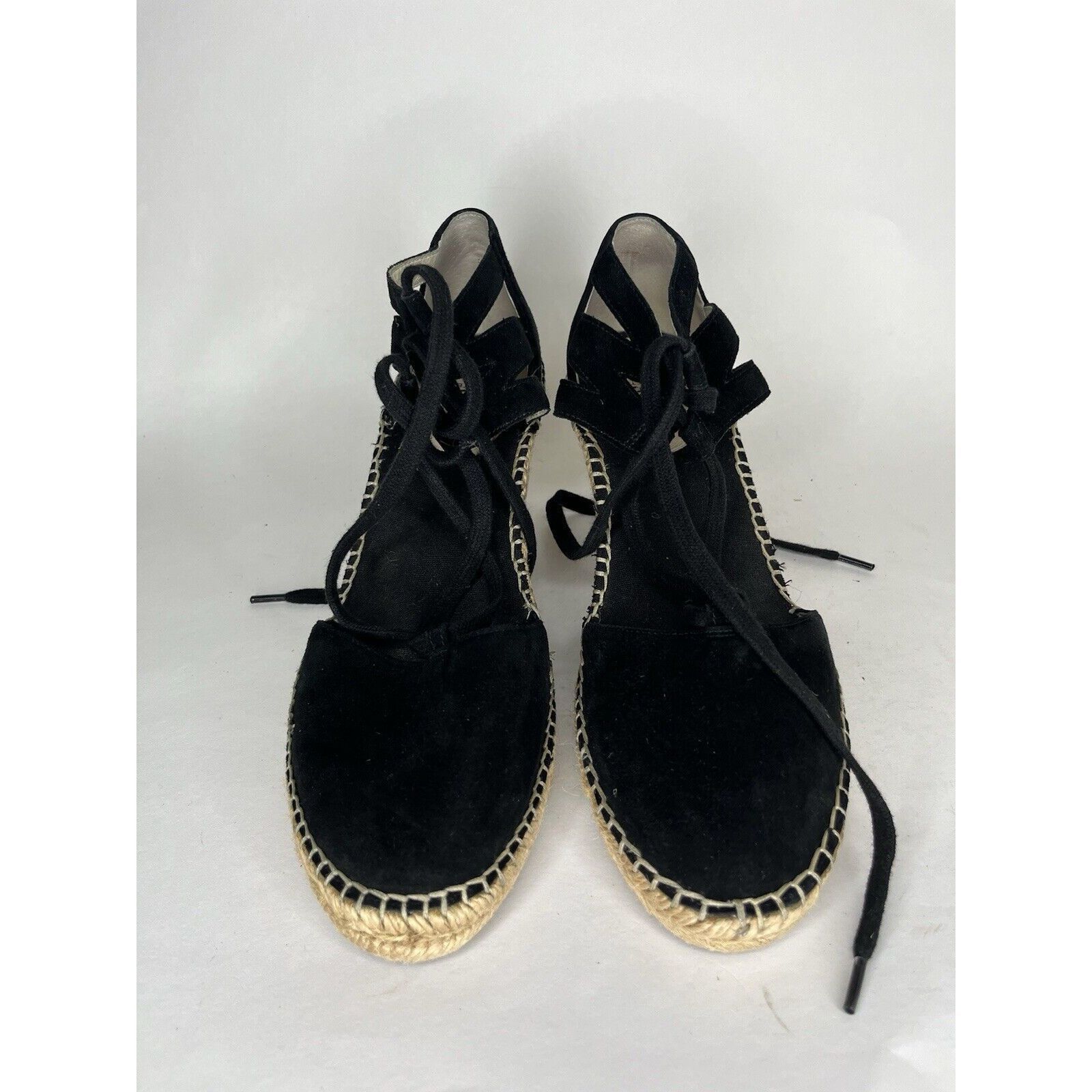 Other Abeo Black Suede Leather Lace Up Espadrilles Wedges Sandals Size US 9 / IT 39 - 12 Thumbnail
