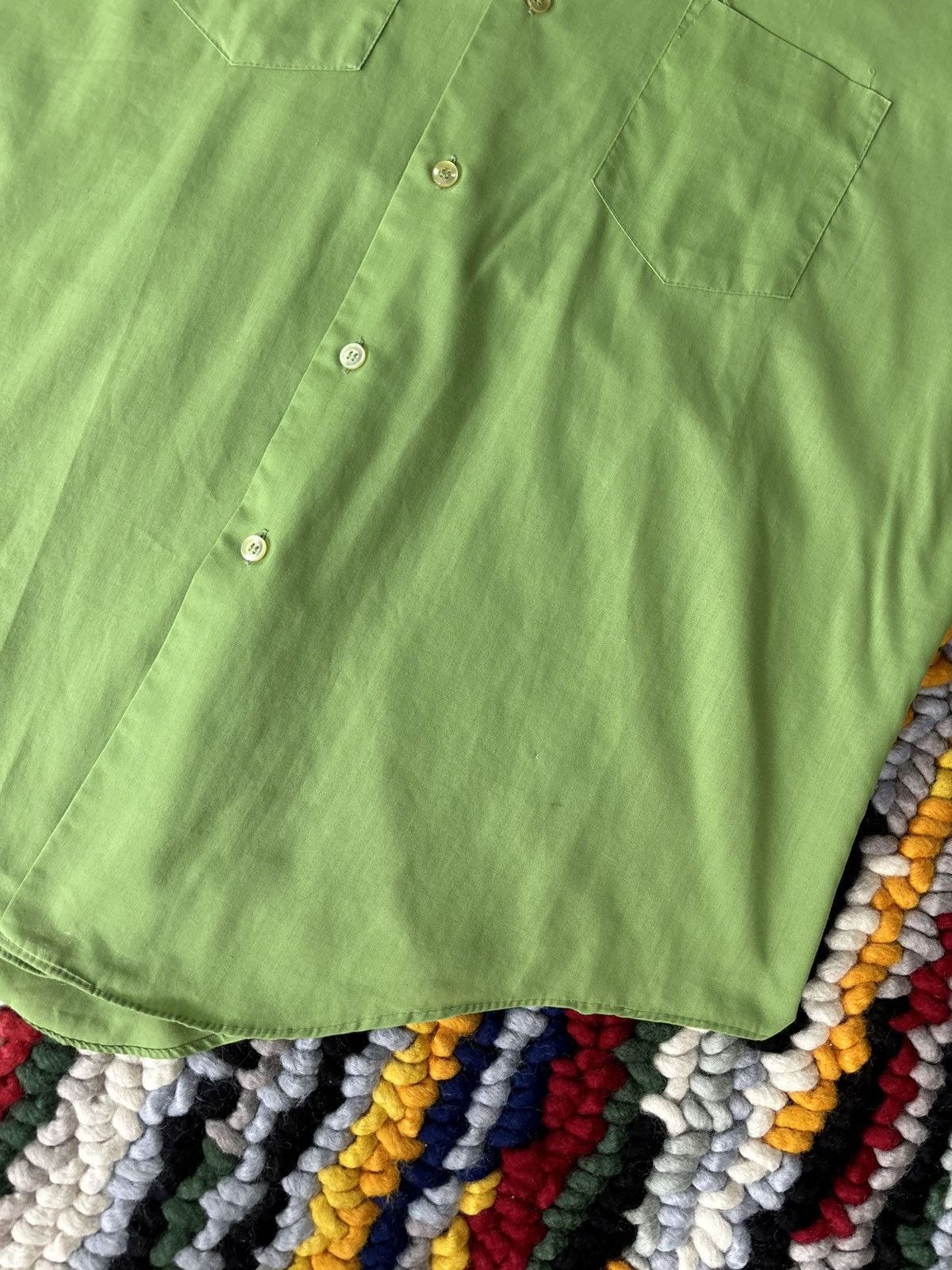 Vintage 1960s Short Sleeve Button Up Green Size US XL / EU 56 / 4 - 3 Thumbnail