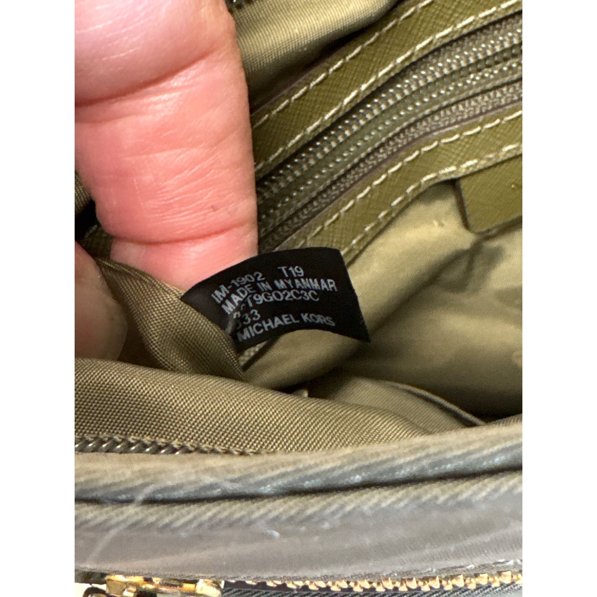 Michael Kors Michael Kors Womens Green Canvas Crossbody Purse SKU 7823 Size ONE SIZE - 12 Thumbnail