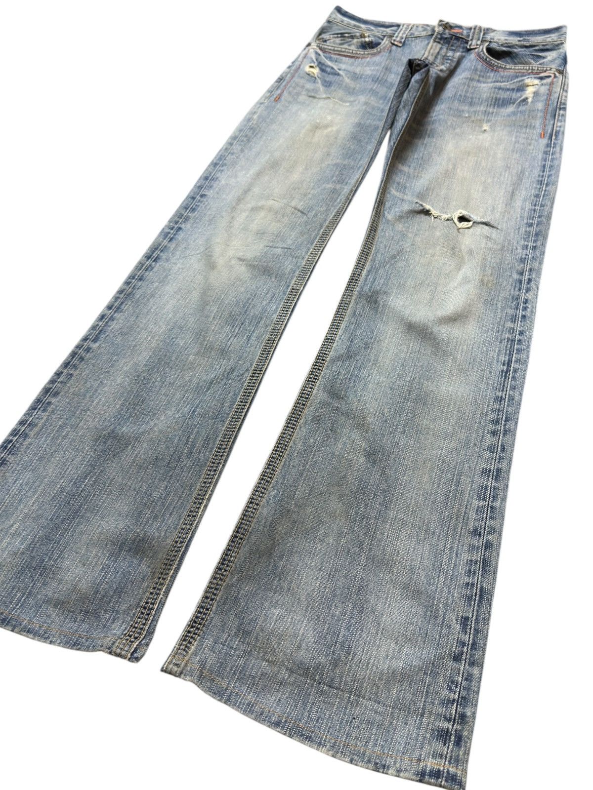 Edwin Vintage Edwin XV-S Flare Faded Buckle Belt Denim Size US 30 / EU 46 - 3 Thumbnail