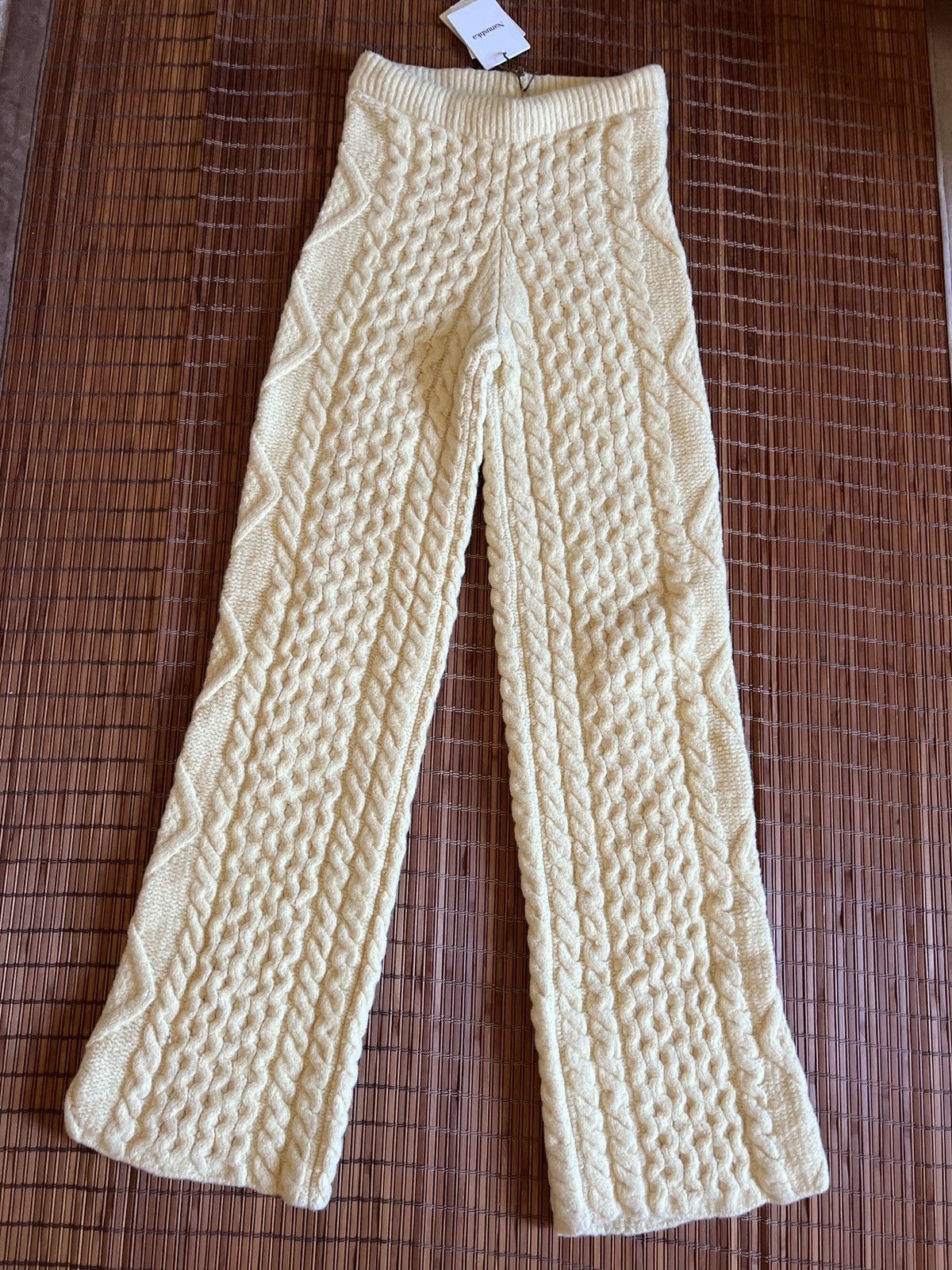 Nanushka Nanushka Rufa Pale Yellow Cashmere/Merino Wool Straight Pant Size 27" / US 4 / IT 40 - 6 Thumbnail