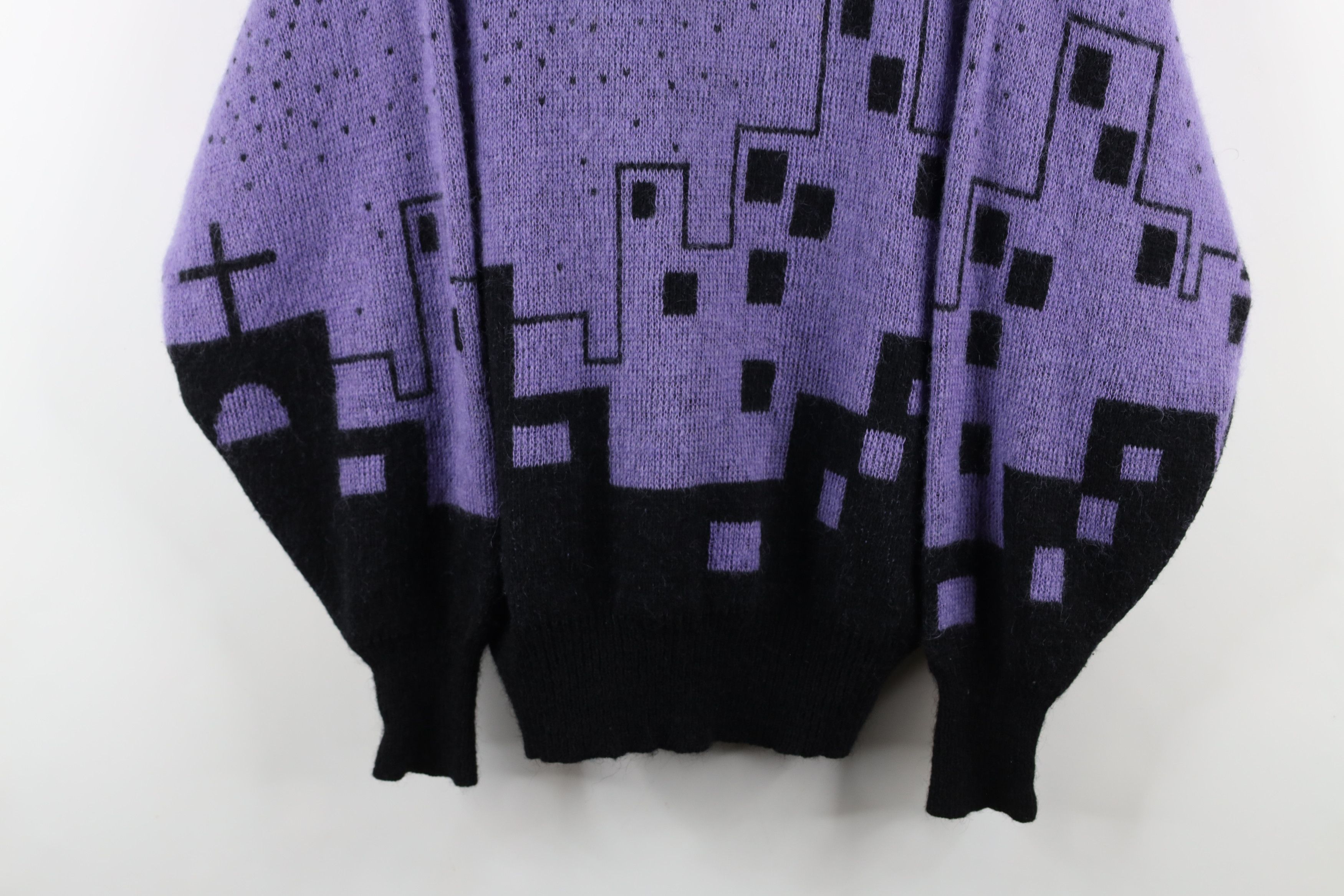 Vintage Vintage 90s Streetwear Abstract City Cross Collared Sweater Size XL / US 12-14 / IT 48-50 - 3 Thumbnail