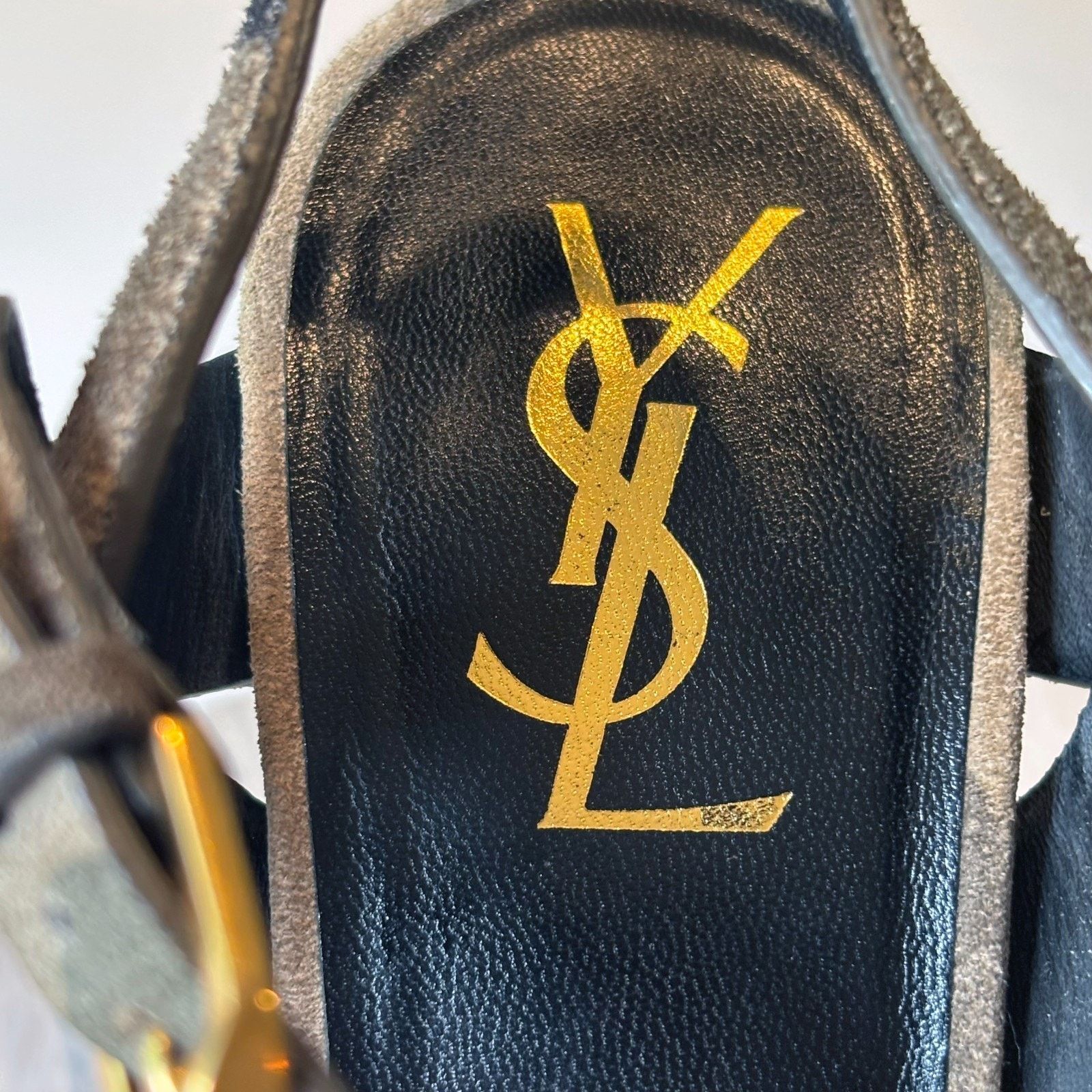 Saint Laurent Paris Yves Saint Laurent Camo Green Suede Tribute Heels Size 7.5 Size US 7.5 / IT 37.5 - 8 Thumbnail