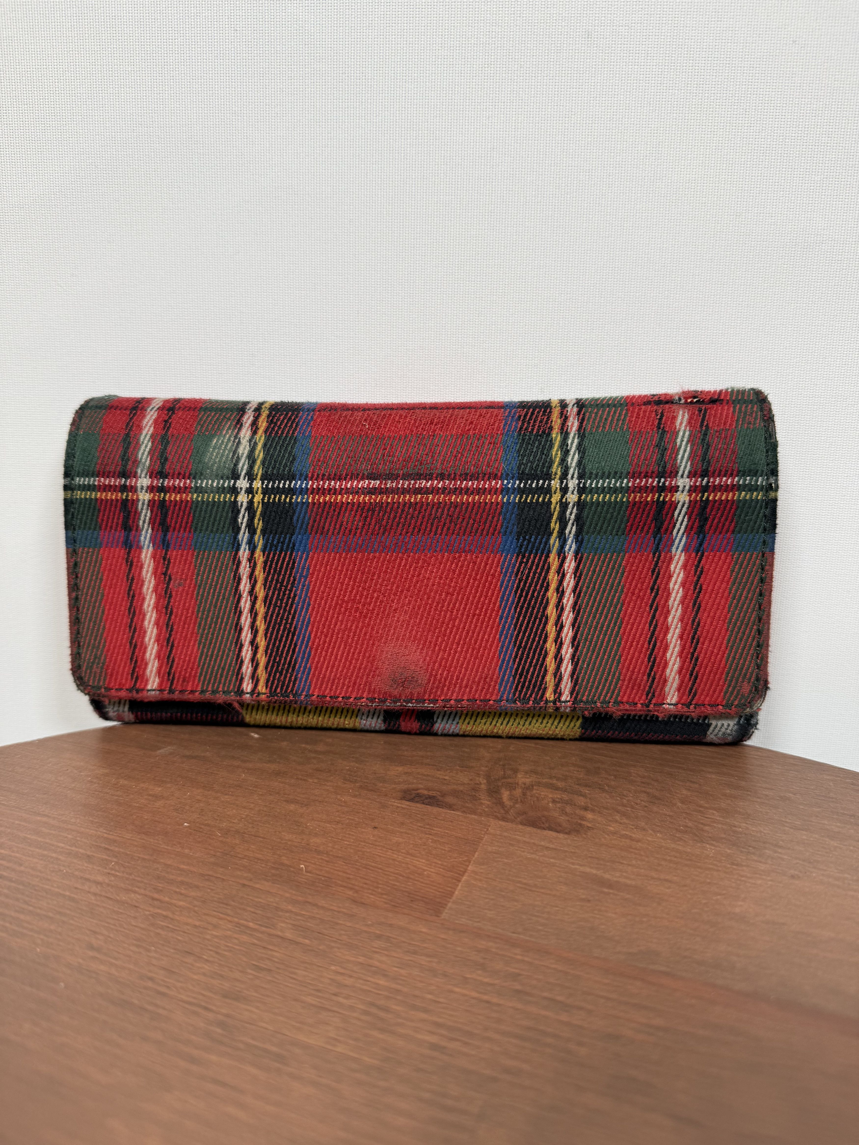 Burberry Check Plaid Tartan Canvas Cotton Wallet