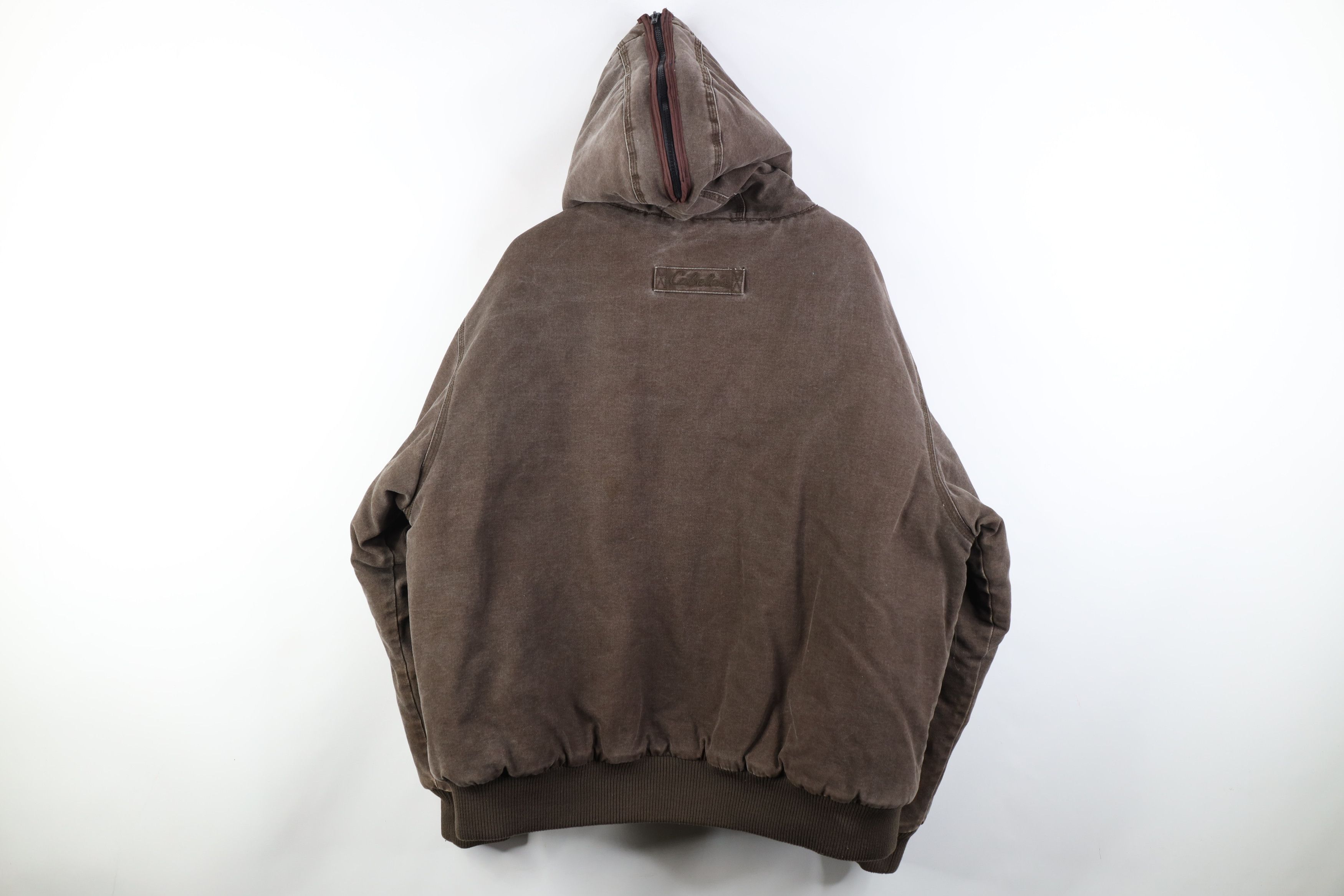 Cabelas Vintage 90s Cabelas Canvas Quilted Cape Hooded Jacket Brown Size US XL / EU 56 / 4 - 14 Thumbnail