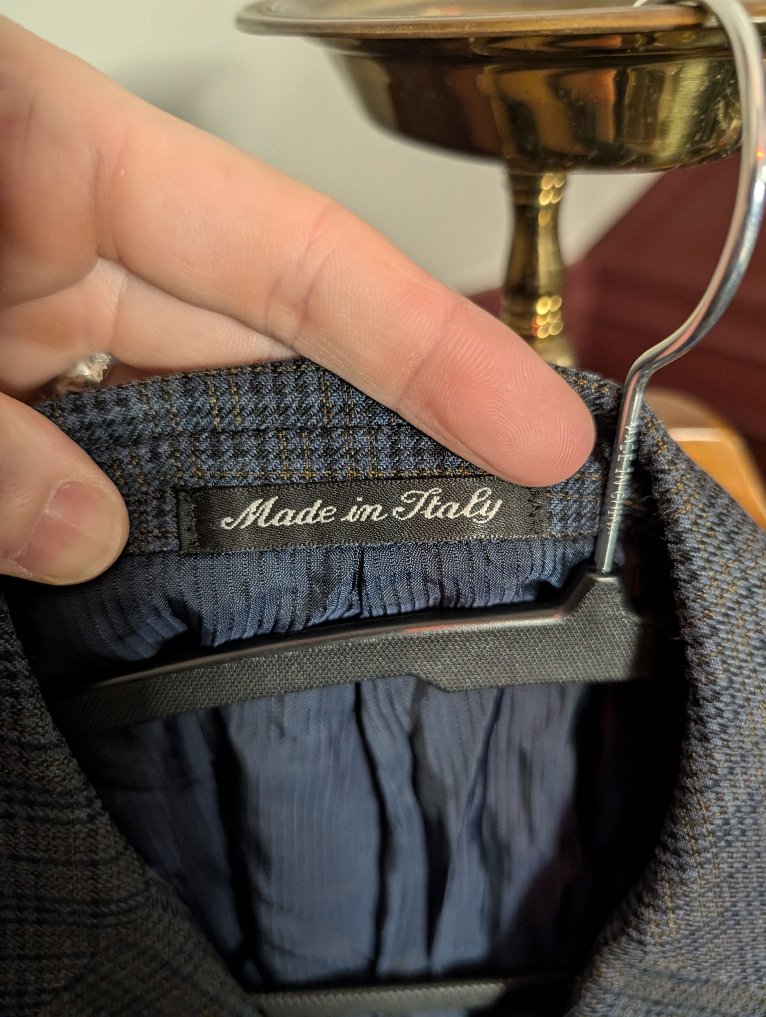 Pal Zileri SILK Green Blue plaid patterned made in Italy sport coat Size 42R - 7 Thumbnail