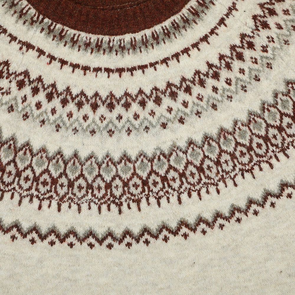 Vintage Men's loose casual jacquard round neck knitted sweater Size US M / EU 48-50 / 2 - 4 Thumbnail