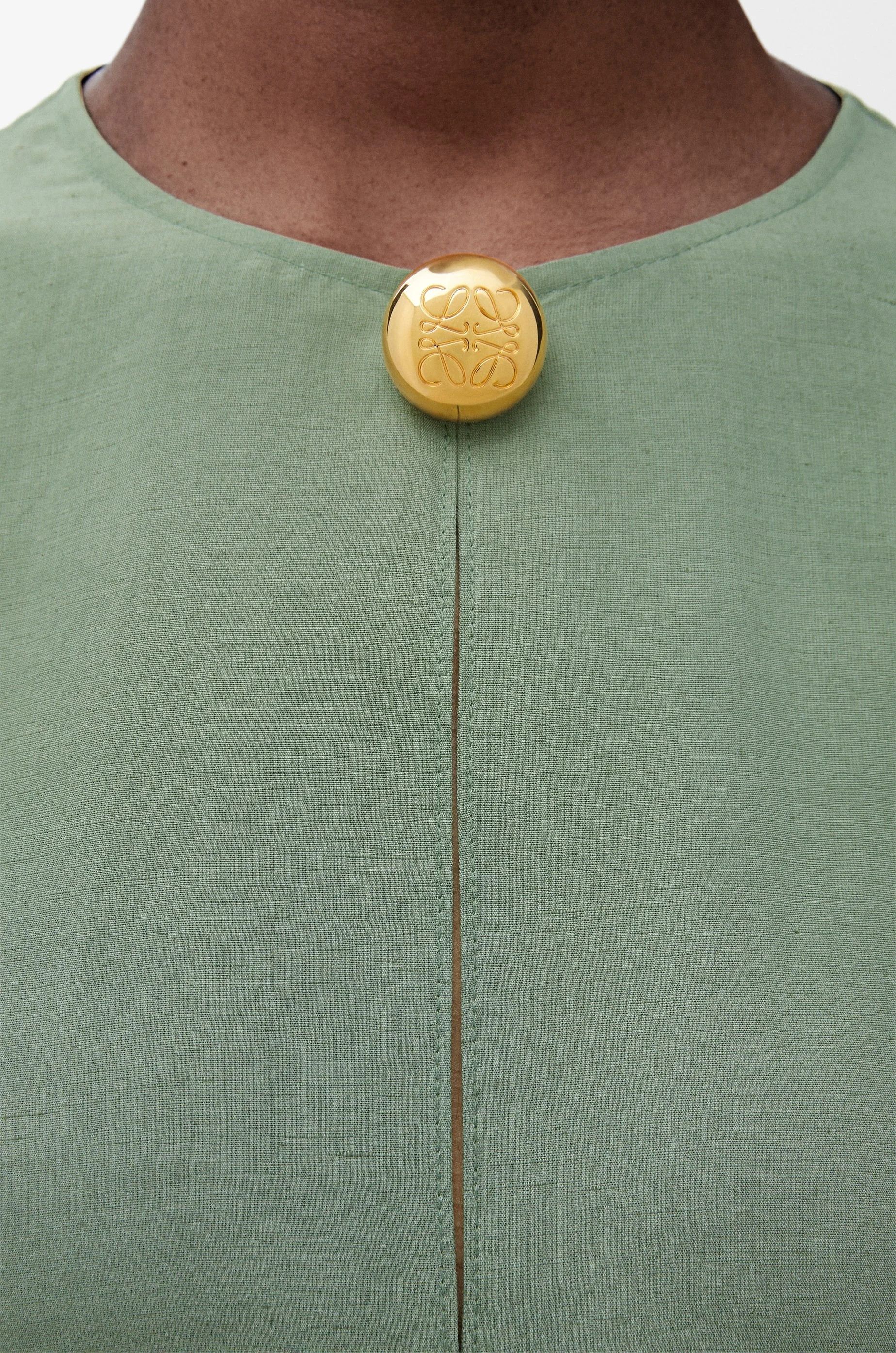 Loewe o1in1g0426 Pebble Dress in Viscose And Linen in Sage Size L / US 10 / IT 46 - 3 Thumbnail