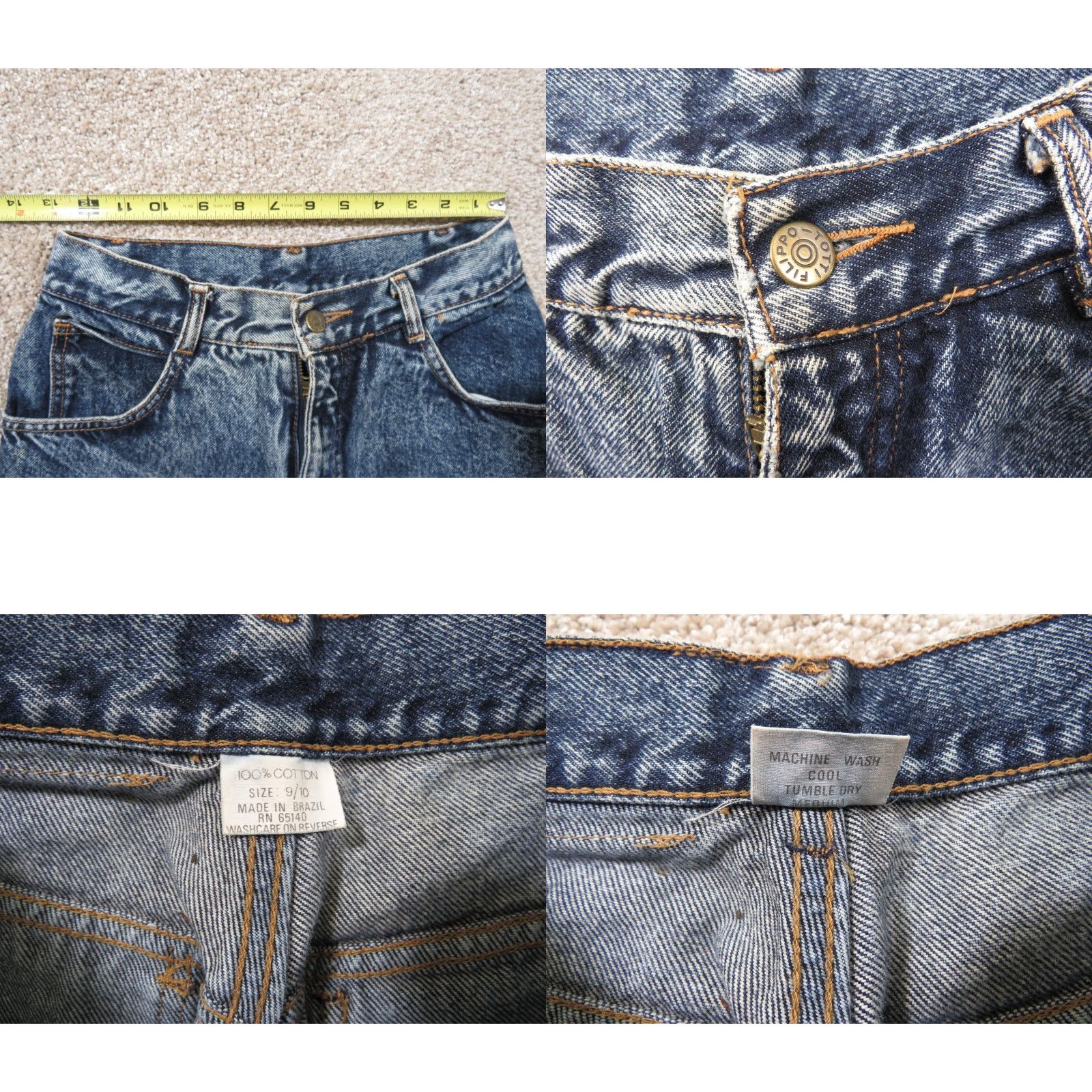 Denime VINTAGE Filippo Totti High-Rise Mom Denim Jeans Women 9/10 26x27.5 Acid-Washed Cotton 100% Denim Western 80s 90s 70s Casual Womens Size 30" / US 8 / IT 44 - 8 Thumbnail