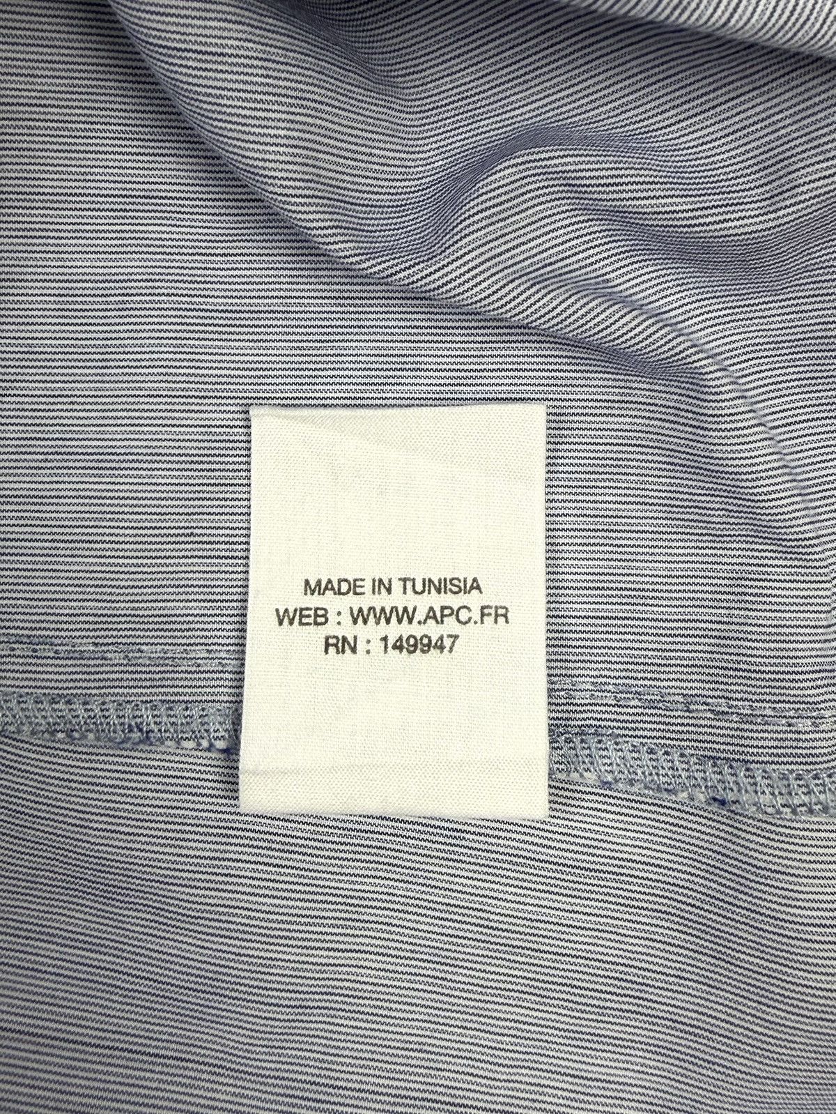 A.P.C. A.P.C. Light Blue Striped Cotton Button Up Shirt Blouse Size M / US 6-8 / IT 42-44 - 19 Thumbnail