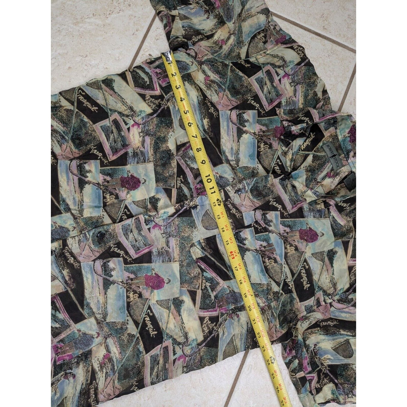 Robert Stock Vtg Robert Stock Shirt Med Fishing 100% Silk Sheer Button Up Size US M / EU 48-50 / 2 - 4 Thumbnail