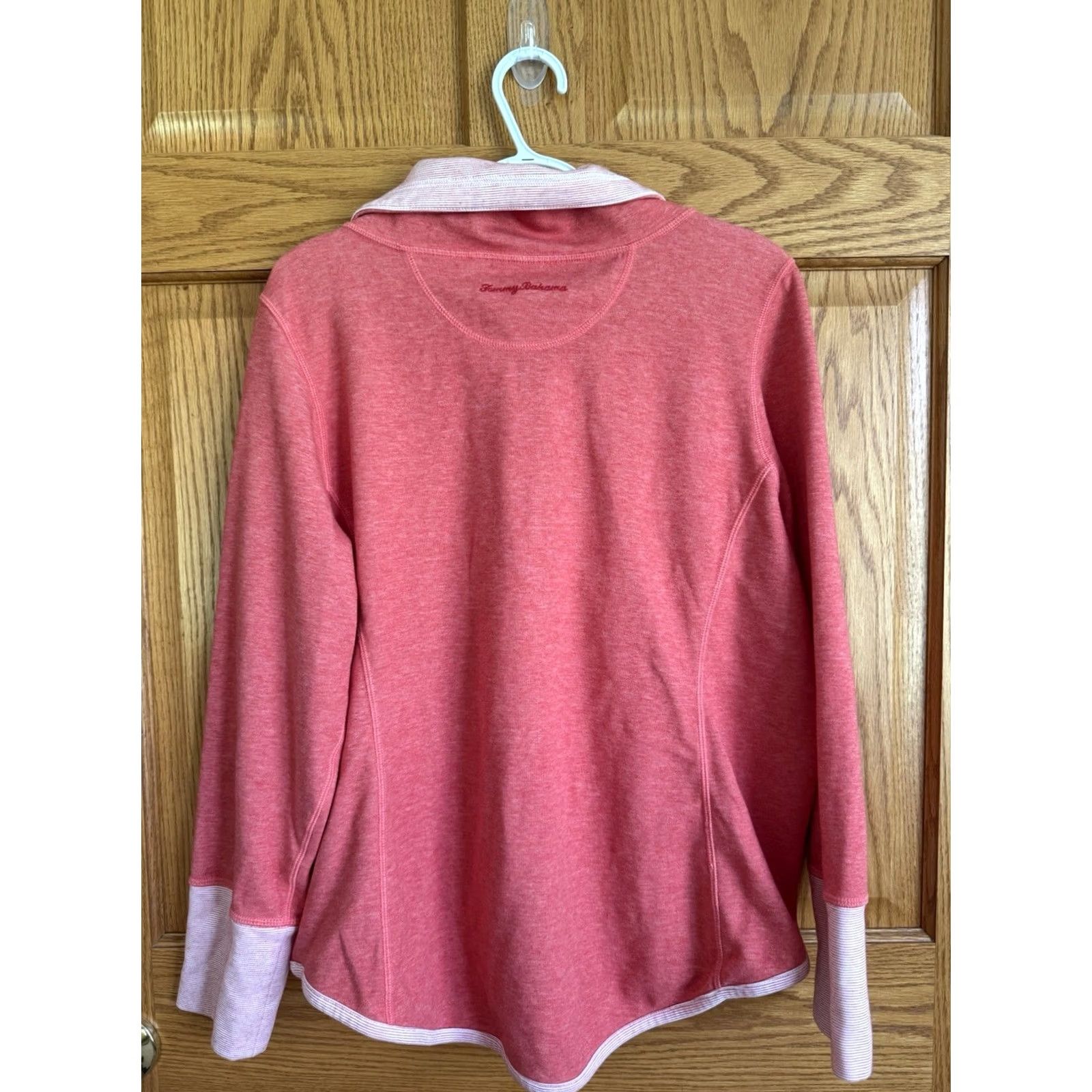 Tommy Bahama Tommy Bahama Orange Cotton Pullover Womens XL 1/2 Zip Coastal Boating Yacht Old Money Size XL / US 12-14 / IT 48-50 - 2 Thumbnail