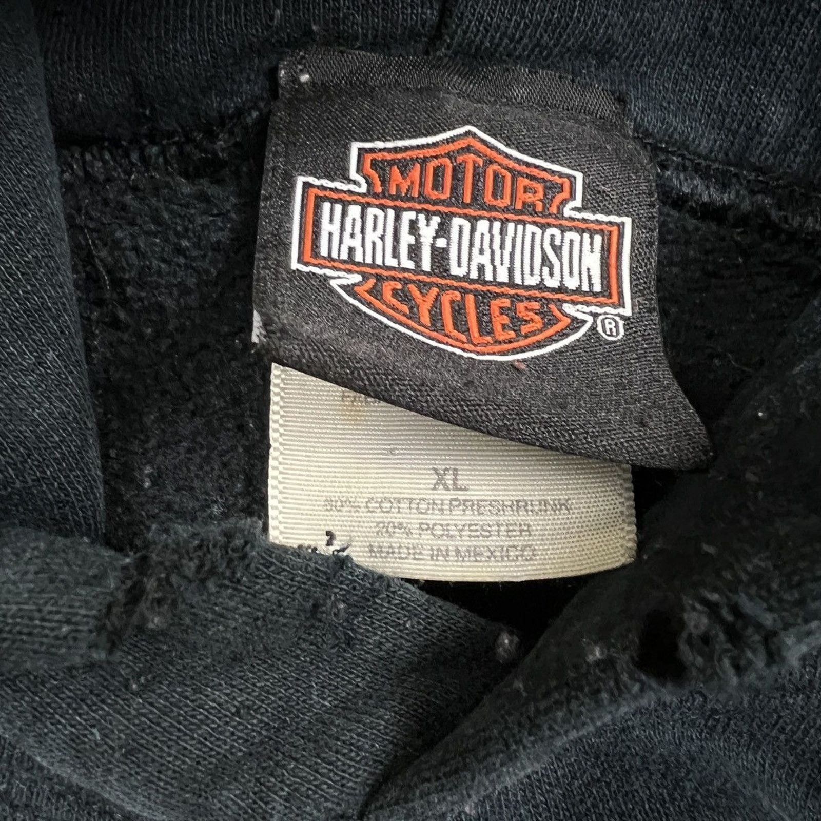 Harley Davidson × Vintage Vintage Harley Davidson Hoodie Eagle Distressed Thrashed Size US XL / EU 56 / 4 - 6 Thumbnail