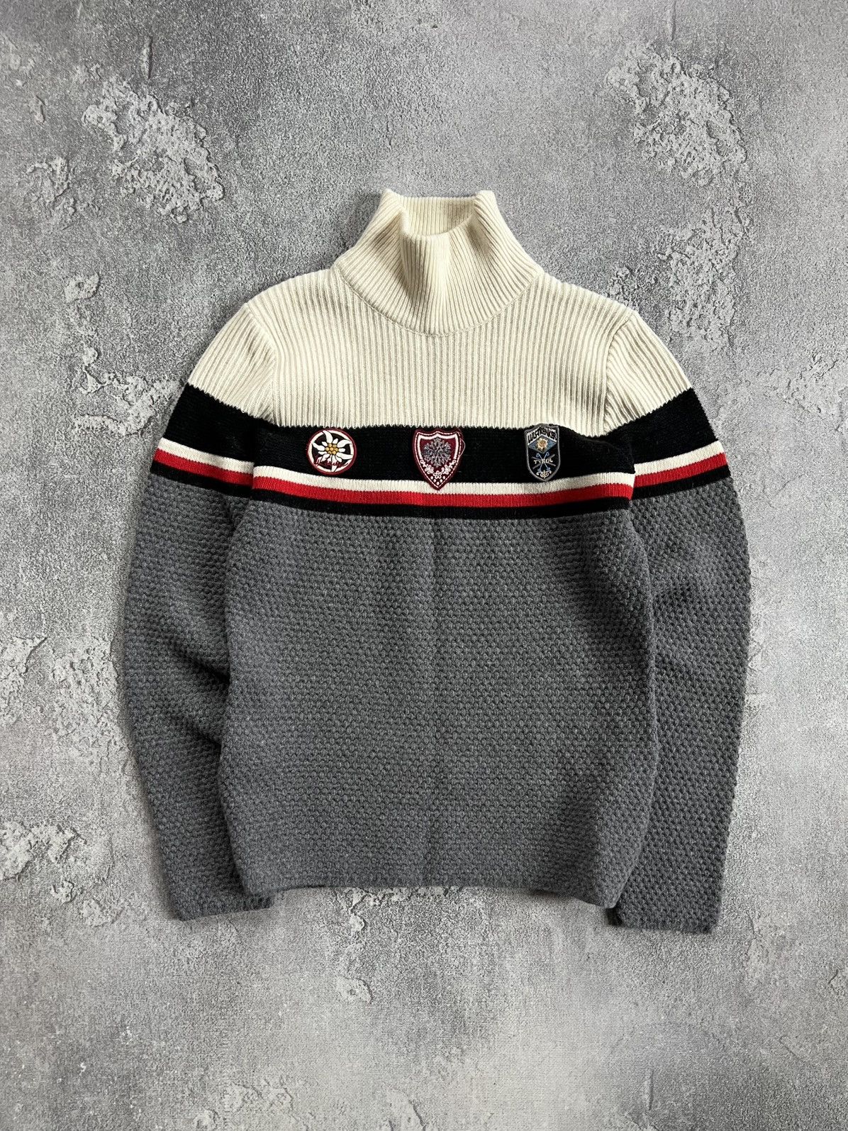 Vintage Men’s Luis Trenker High Neck Knitted Wool Sweater Size S Size US S / EU 44-46 / 1 - 1 Thumbnail