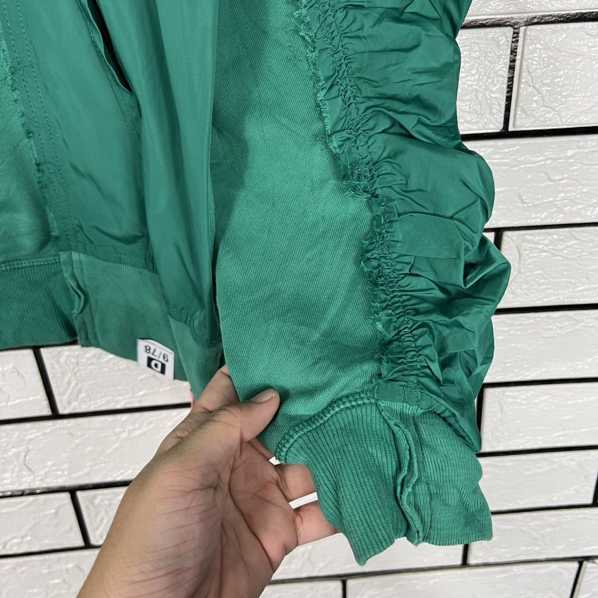 Diesel DIESEL Green Oversized Ruched Sleeve Hoodie #4260-C194 Size XS / US 0-2 / IT 36-38 - 8 Thumbnail