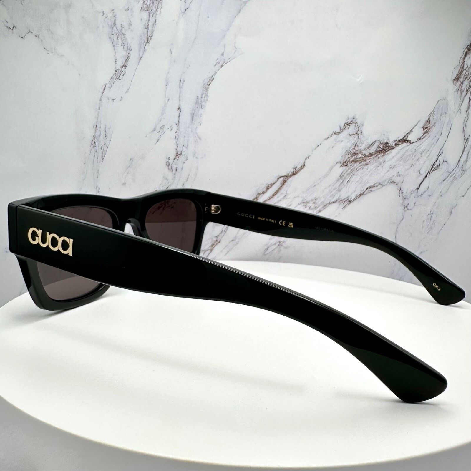 Gucci New GUCCI Sunglasses 2025 Collection Black Gold Letter Logo Size ONE SIZE - 20 Thumbnail