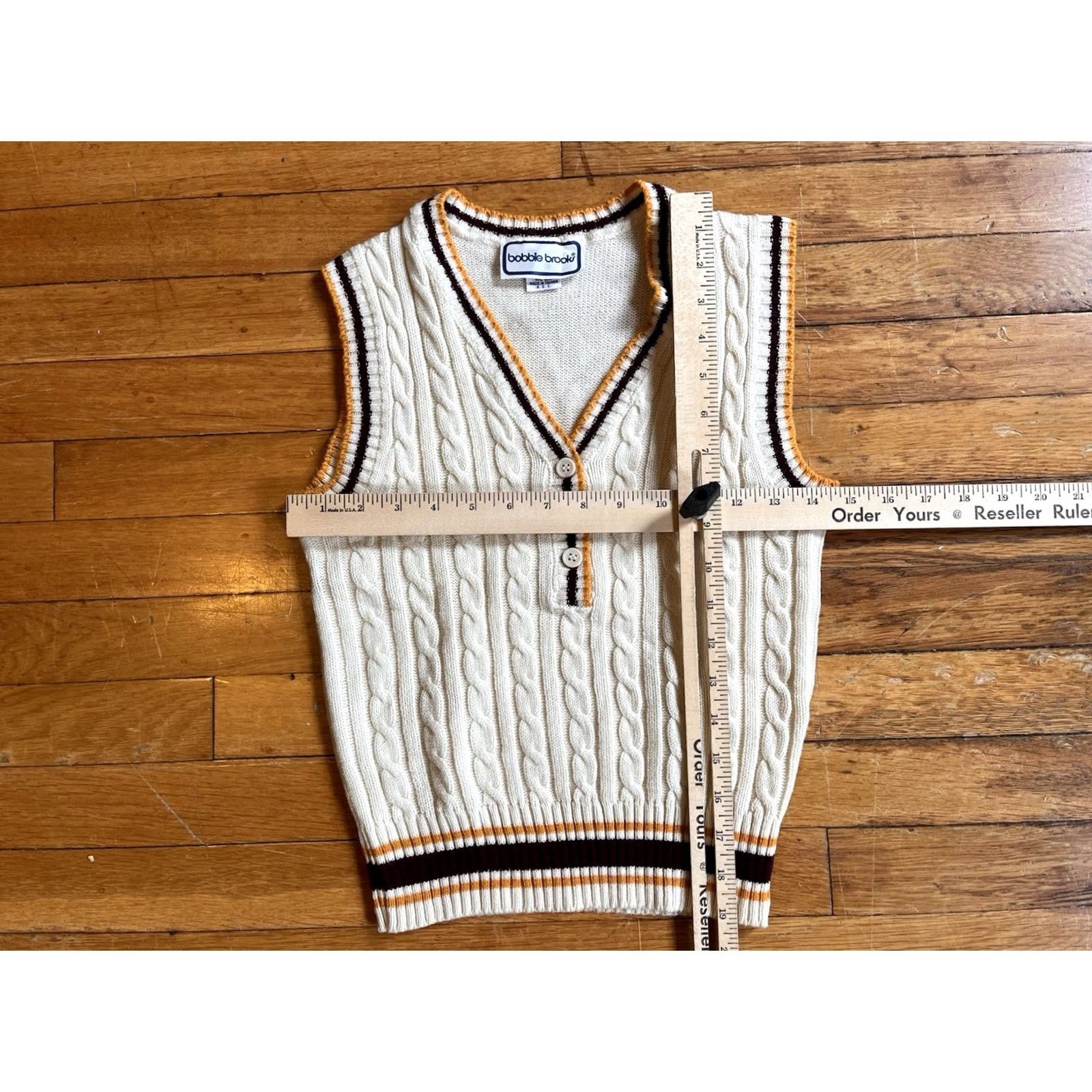 Vintage VINTAGE Bobbie Brooks Cableknit Sweater Vest Women’s S White Preppy 80s Sports Knit Pullover Vest Womens Size S / US 4 / IT 40 - 6 Thumbnail