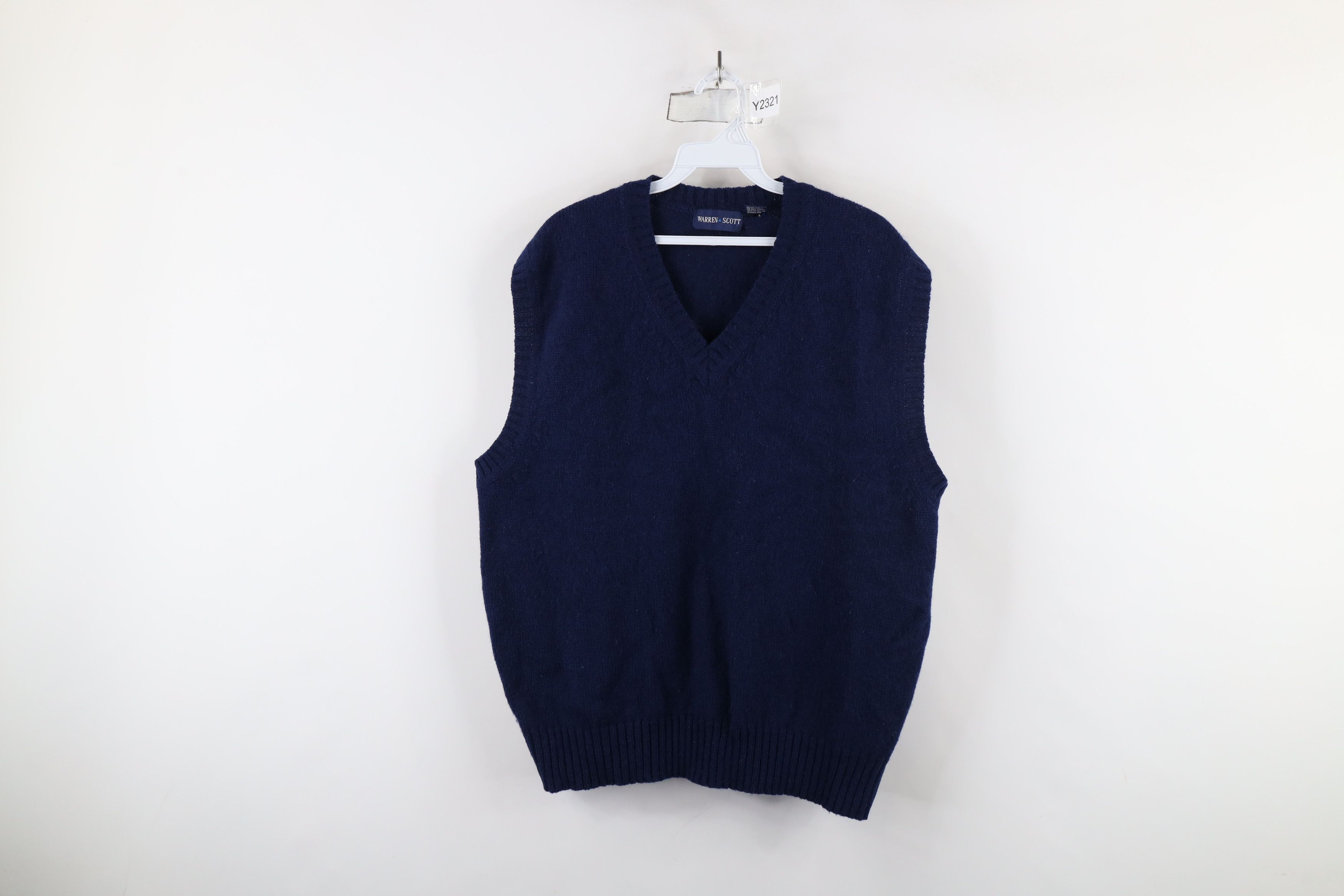 Vintage Vintage 90s Streetwear Blank Wool Blend Knit Sweater Vest Size US XL / EU 56 / 4 - 1 Thumbnail