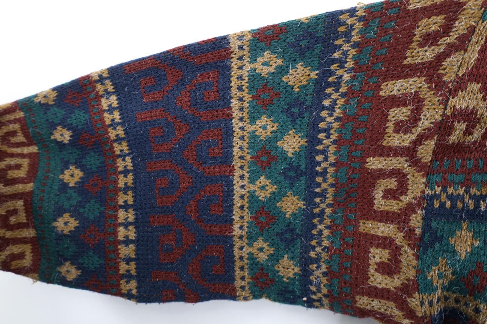 Vintage Vintage 90s Streetwear Geometric Fair Isle Crewneck Sweater Size US XL / EU 56 / 4 - 5 Thumbnail