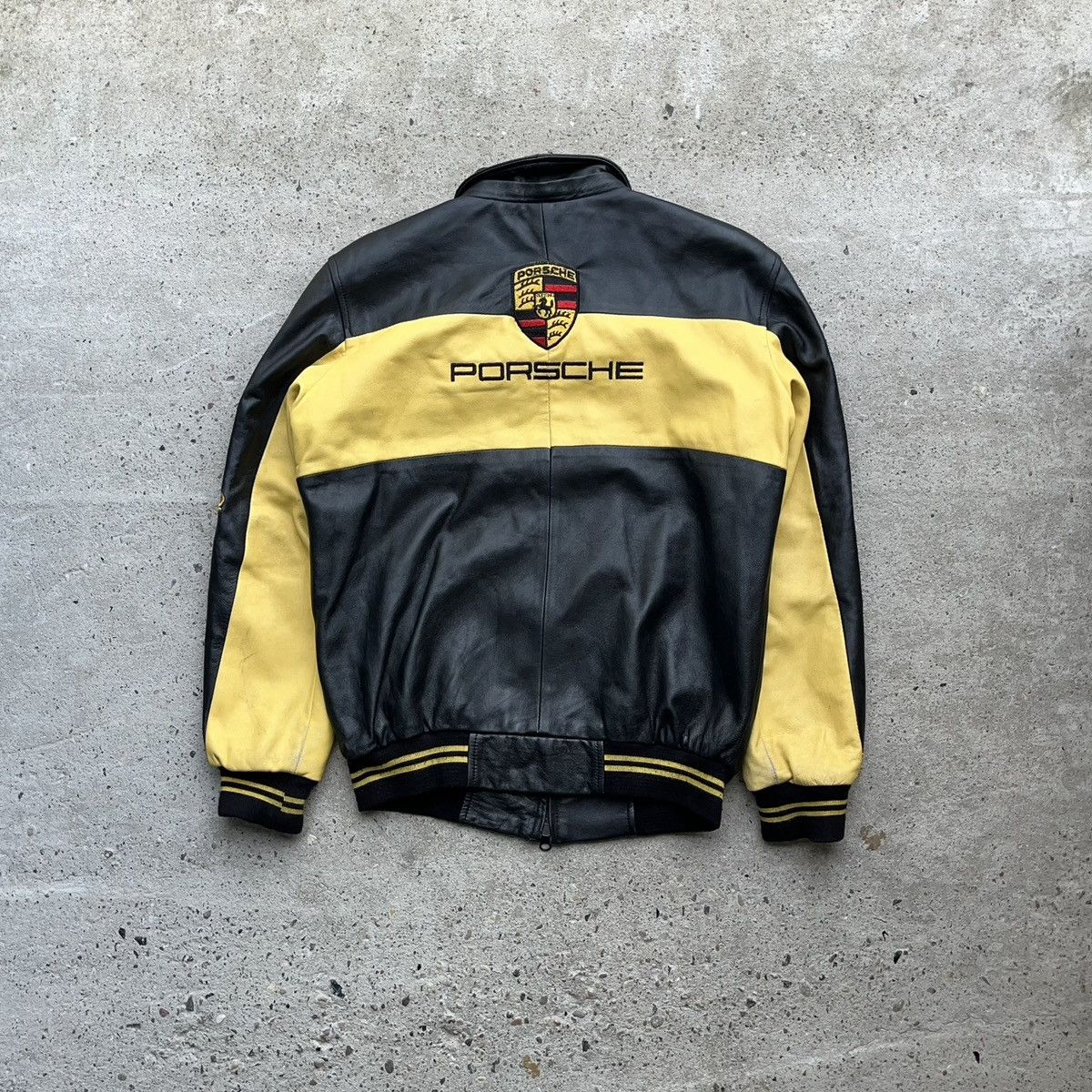 Vintage PORSCHE RACING LEATHER JACKET SPARCO LOGO VINTAGE | Grailed