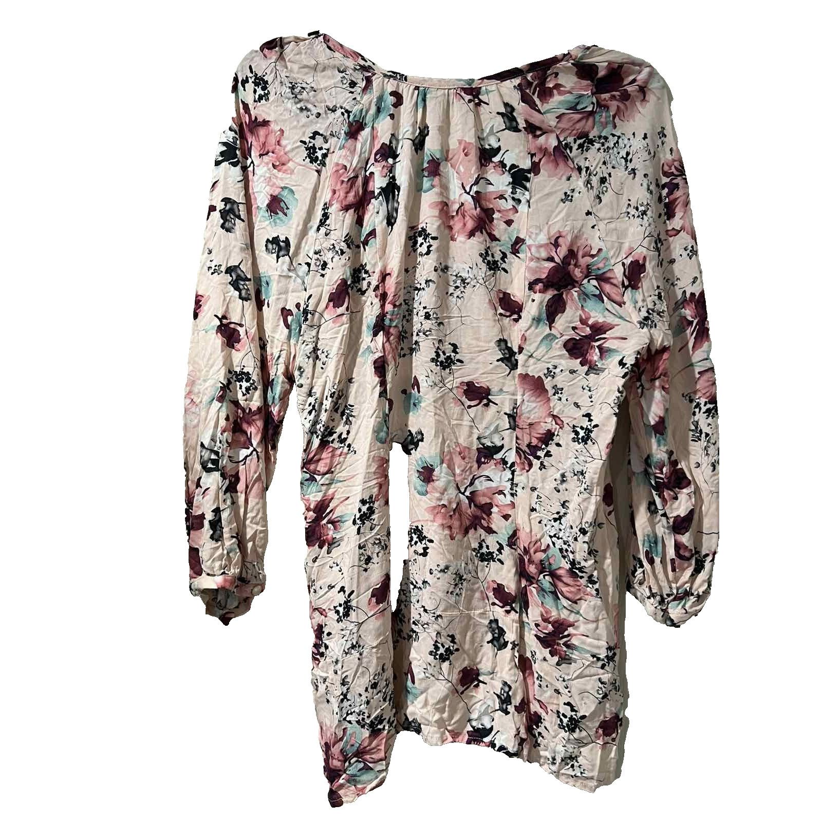 & Other Stories Lucy & Laurel Womens Floral V Neck Pullover Size 1X A003282 Size XL / US 12-14 / IT 48-50 - 3 Thumbnail