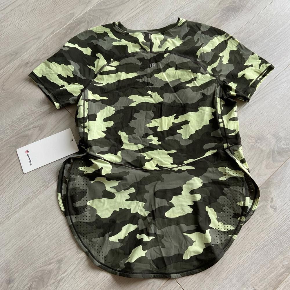 Lululemon Lululemon Green Camo UVP Run Athletic Short Sleeve Shirt Size S / US 4 / IT 40 - 6 Thumbnail