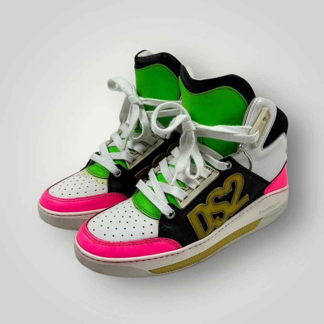 Dsquared2 women’s leather high top sneakers multicolor