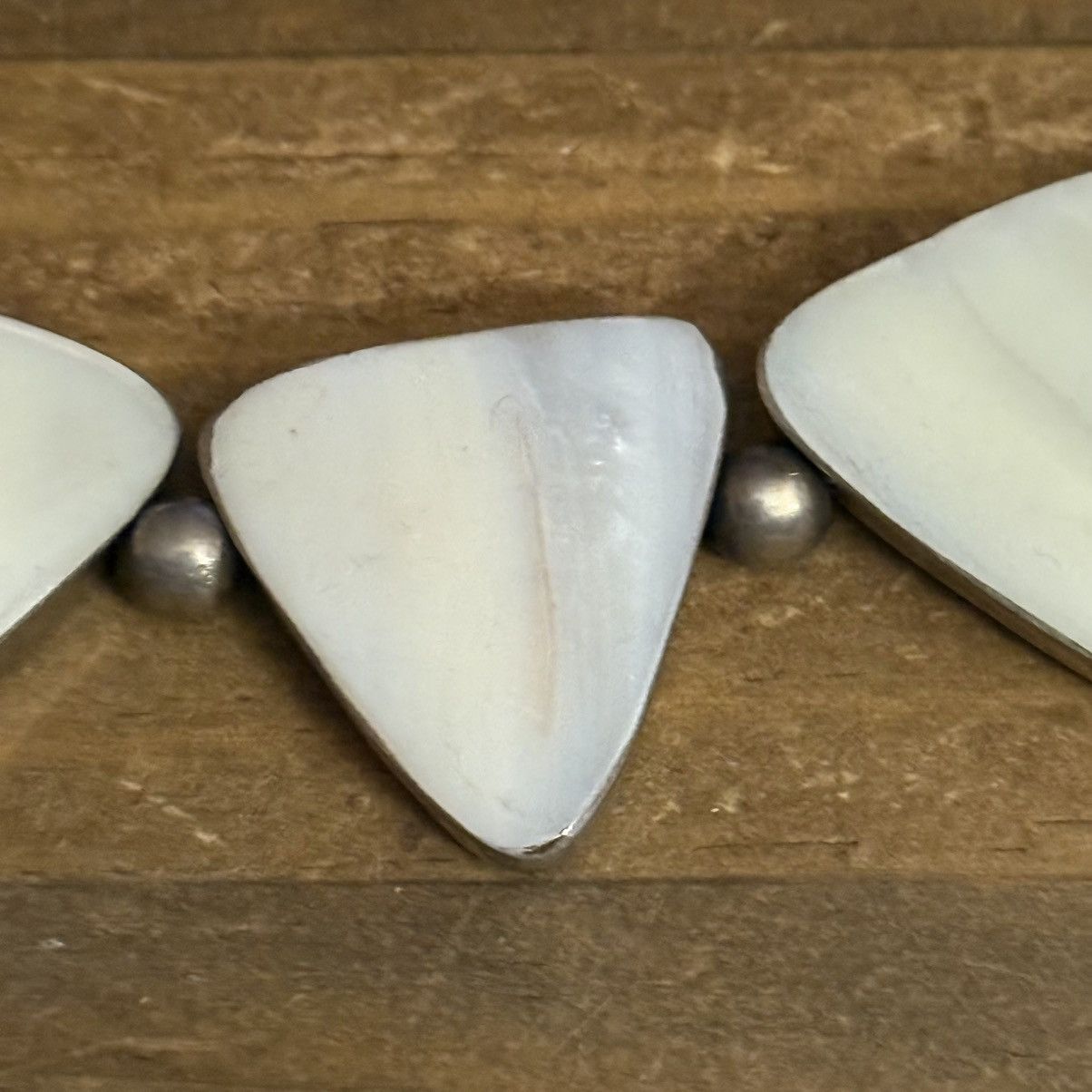 Vintage Vintage silver tone geometric mother of pearl necklace Size ONE SIZE - 5 Thumbnail