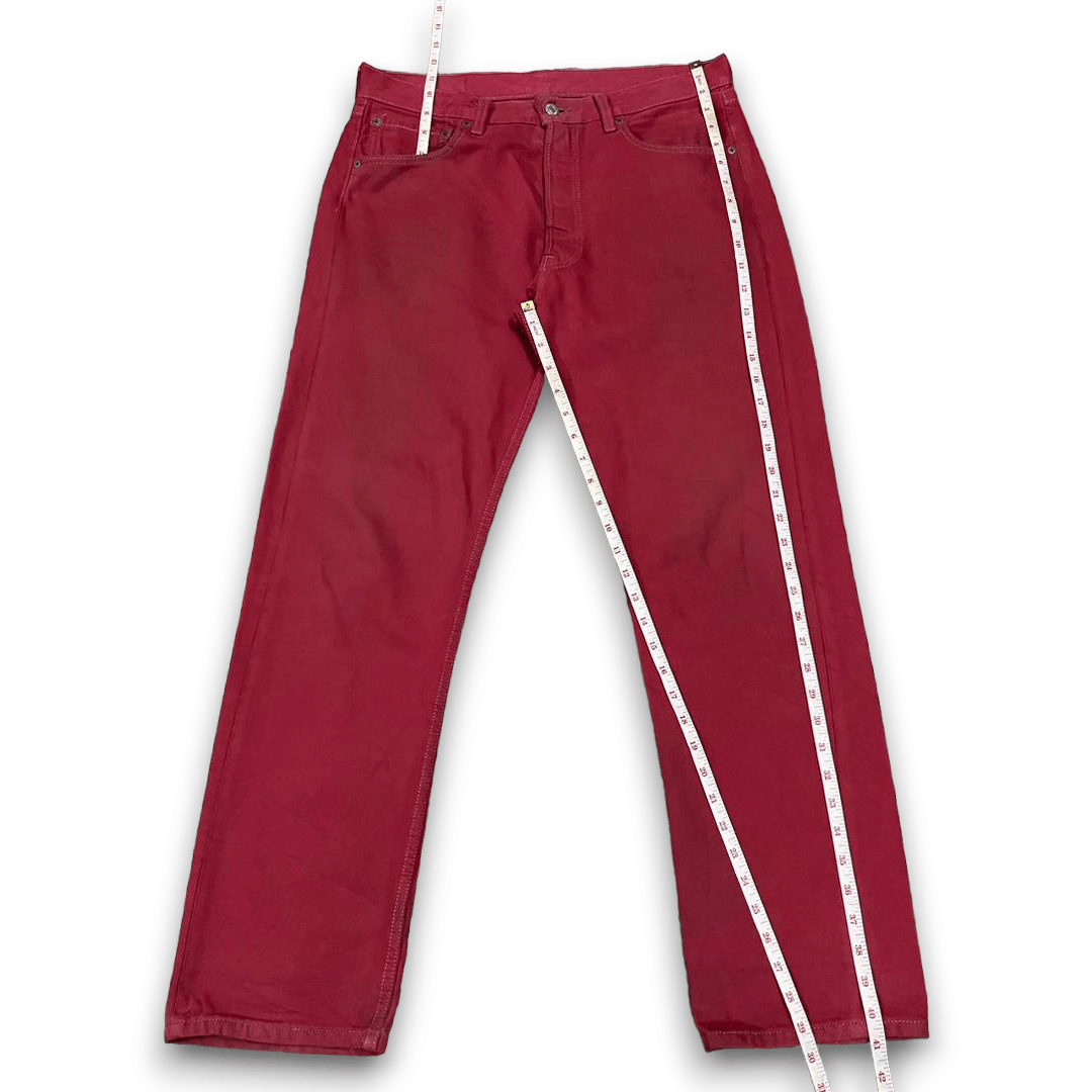 Levi's Vintage 90s Levis 501 Ripped Loose Red Jeans 33x30 Size US 33 - 11 Thumbnail