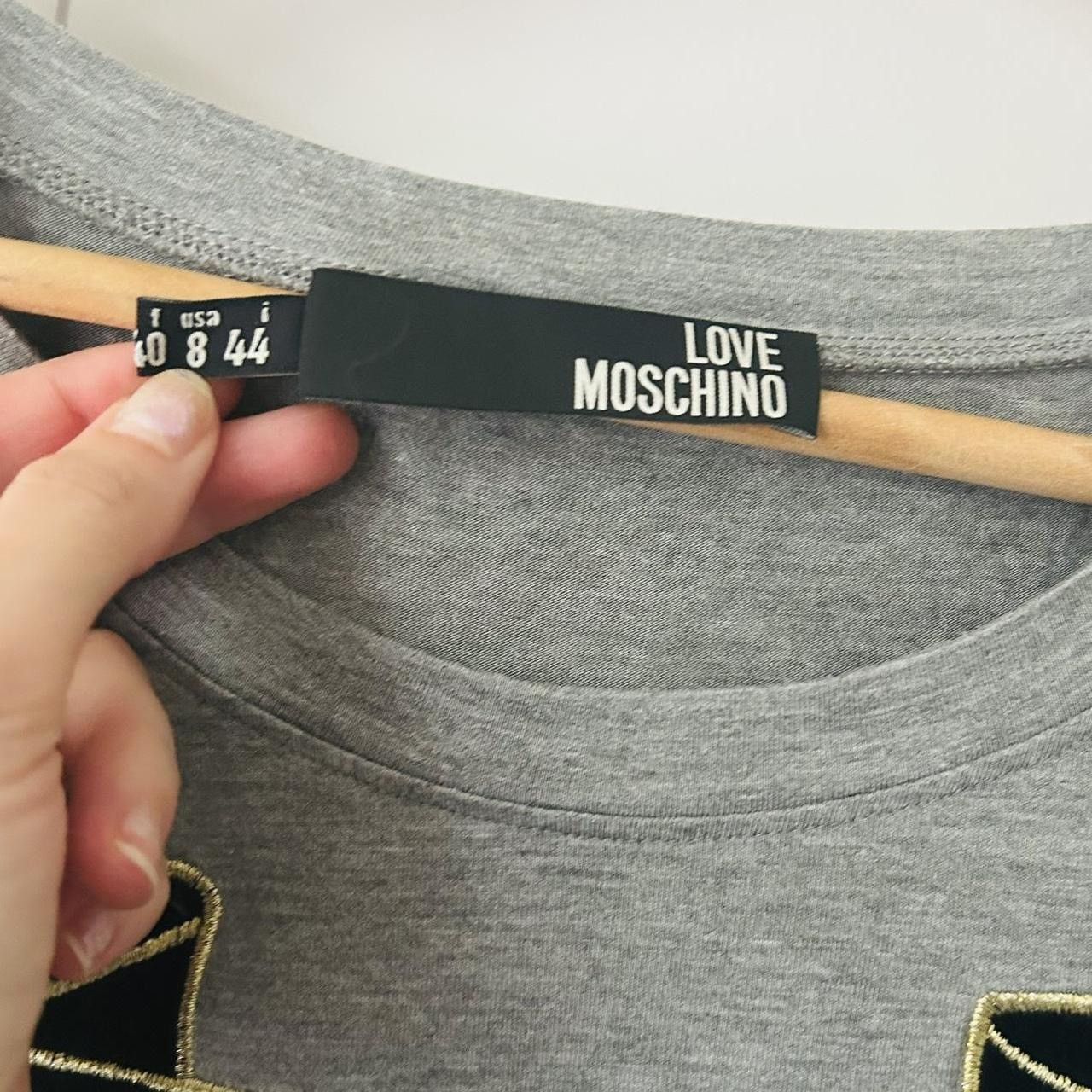 Love Moschino Love Moschino Punk Goth Rock Band Short Sleeve Gray T-shirt Size M / US 6-8 / IT 42-44 - 3 Thumbnail