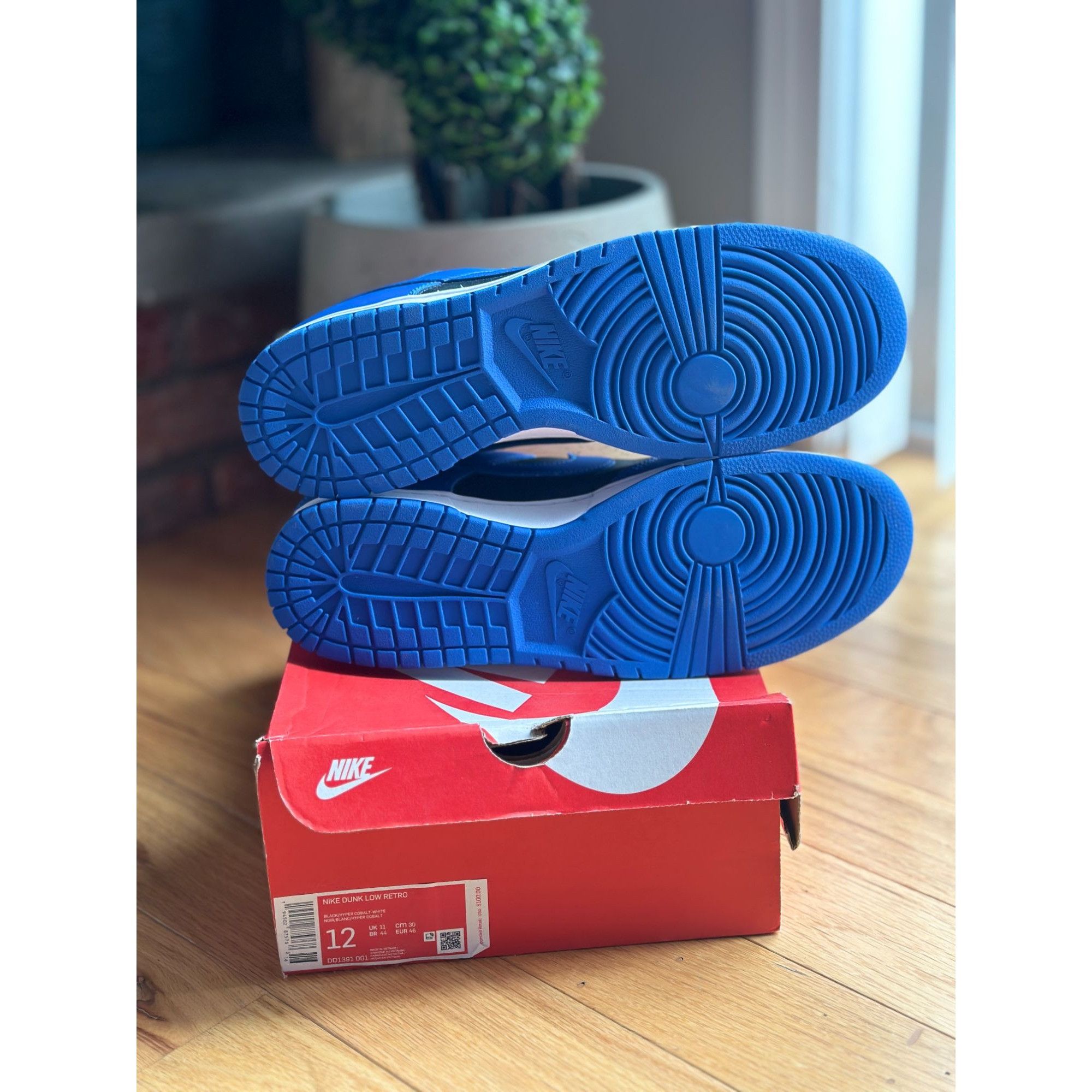 Nike DD1391-001 NIKE DUNK LOW HYPER COBALT BLUE BLACK WHITE ROYAL Size US 12 / EU 45 - 5 Thumbnail