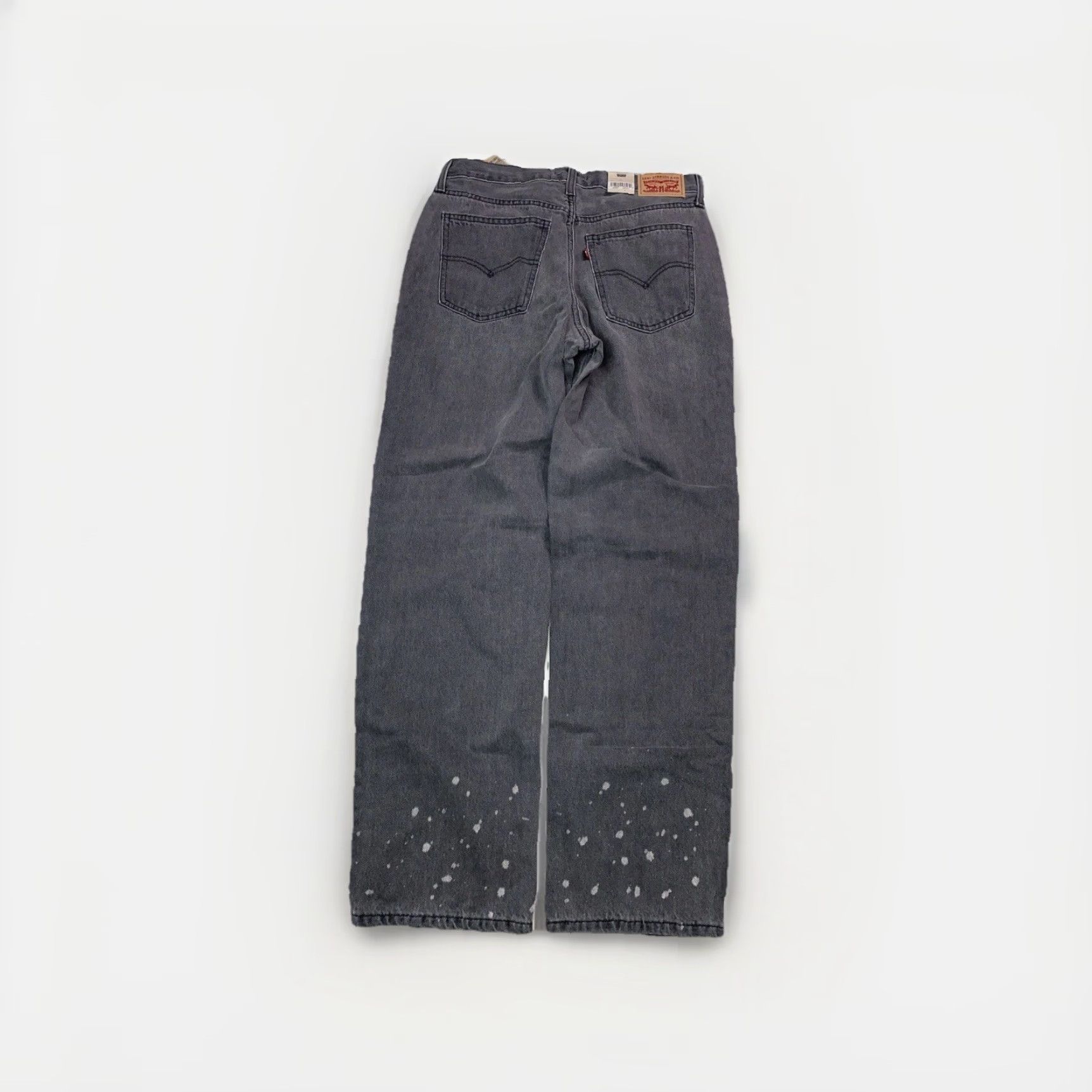Levi's VINTAGE Levi’s Low Pro Straight Jeans Womens 29 NWT12658 Charcoal Grey Splattered Cotton Blend Denim Members Mens Womens Size 29" - 6 Thumbnail