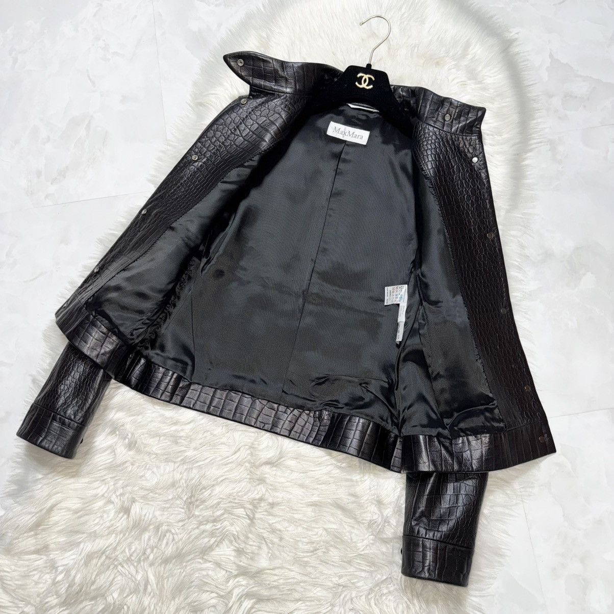 Max Mara Max Mara Crocodile Embossed Leather Jacket and Skirt Suit Size M / US 6-8 / IT 42-44 - 6 Thumbnail