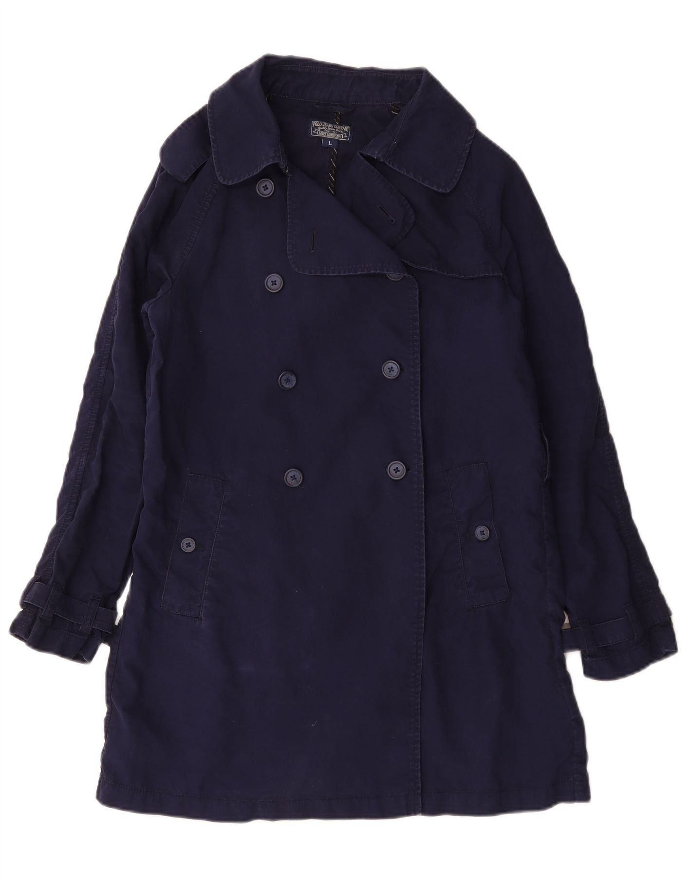 Ralph Lauren Womens Trench Coat UK 16 Large Navy Blue Cotton Size M / US 6-8 / IT 42-44 - 1 Thumbnail