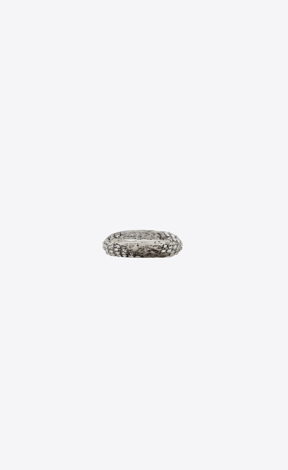 Saint Laurent Paris o1b1hav111124 Size: OS / Bumpy Rhinestone Ring in Silver Size ONE SIZE - 2 Thumbnail