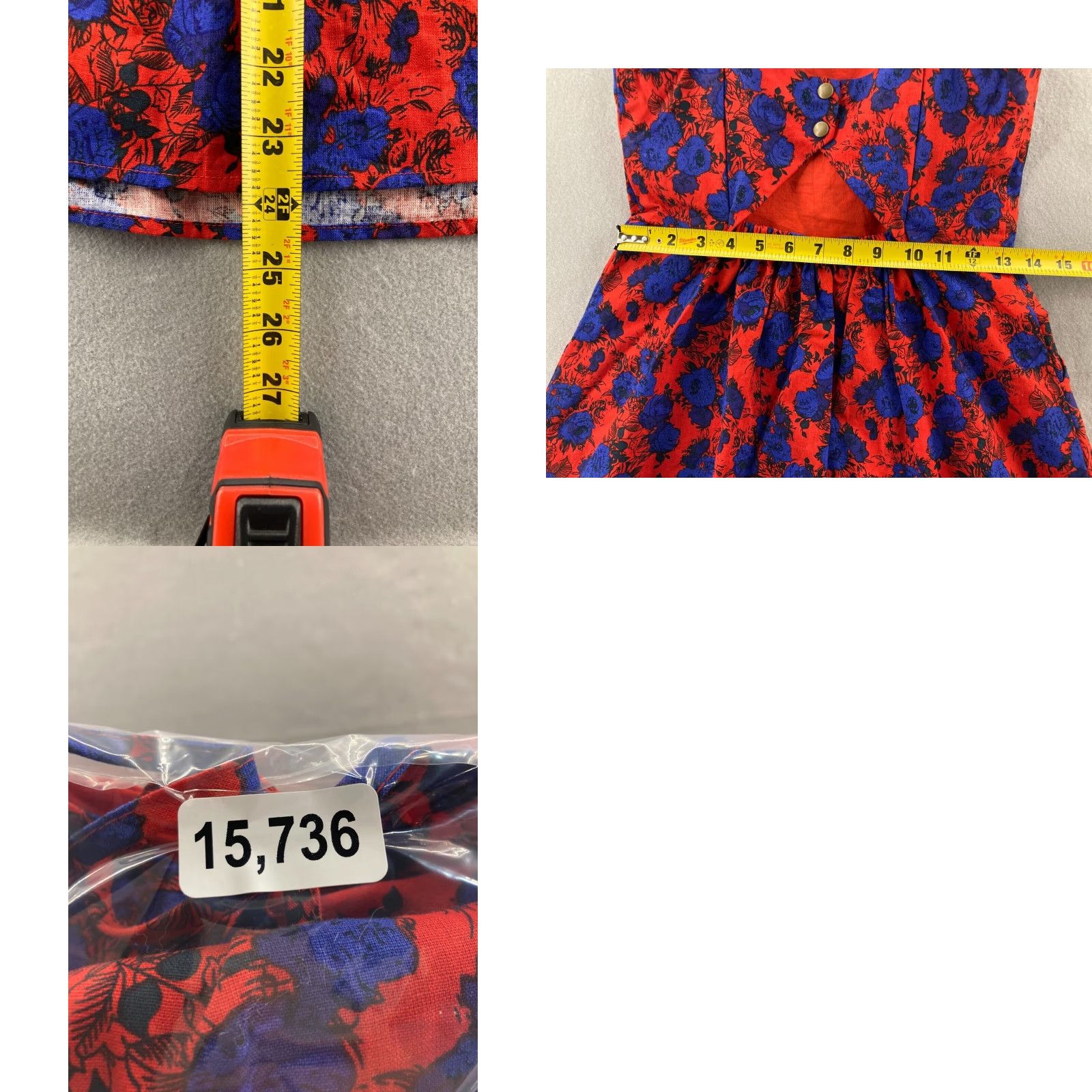 Market Market and Spruce Dress Womens S Red Blue Floral Size S / US 4 / IT 40 - 8 Thumbnail