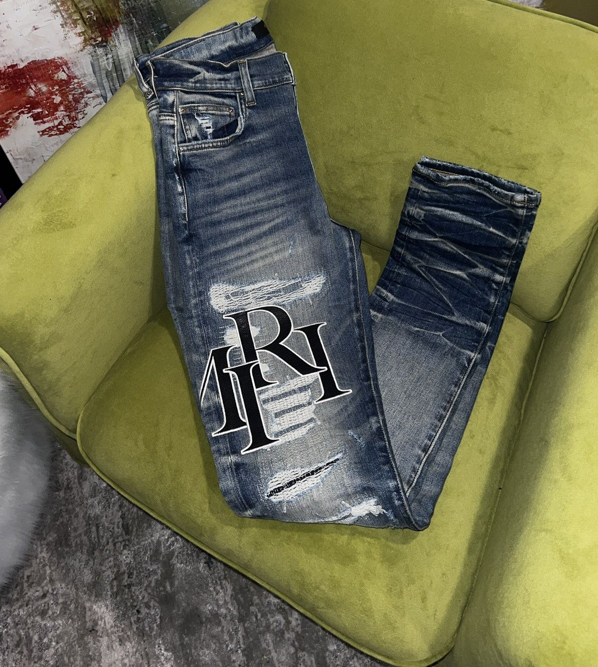 Amiri Amiri staggered logo jeans Size US 31 - 1 Thumbnail
