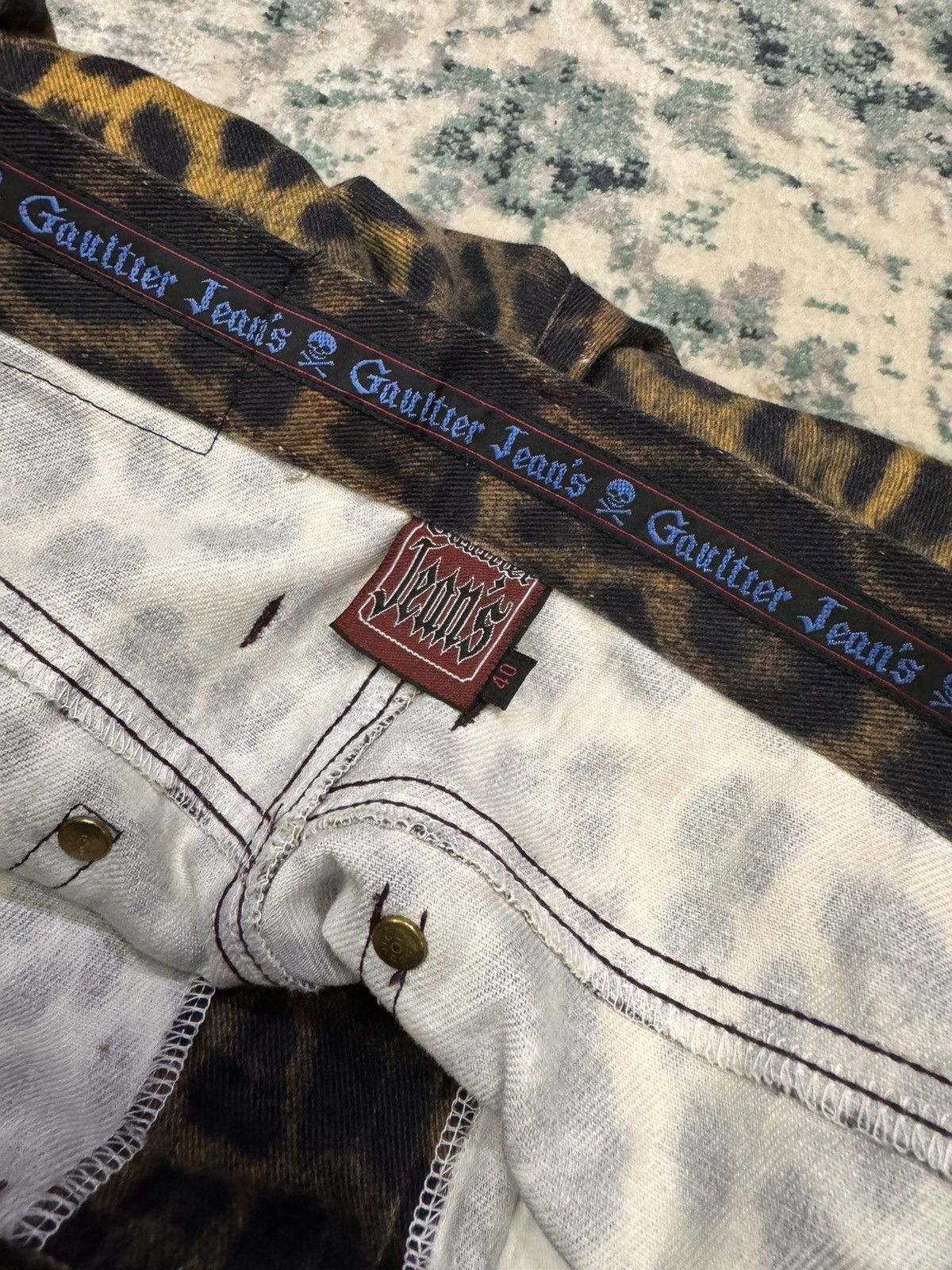 Jean Paul Gaultier GAULTIER JEANS LEOPARD PRINT FULL JEANS PANTS Size US 29 - 9 Thumbnail