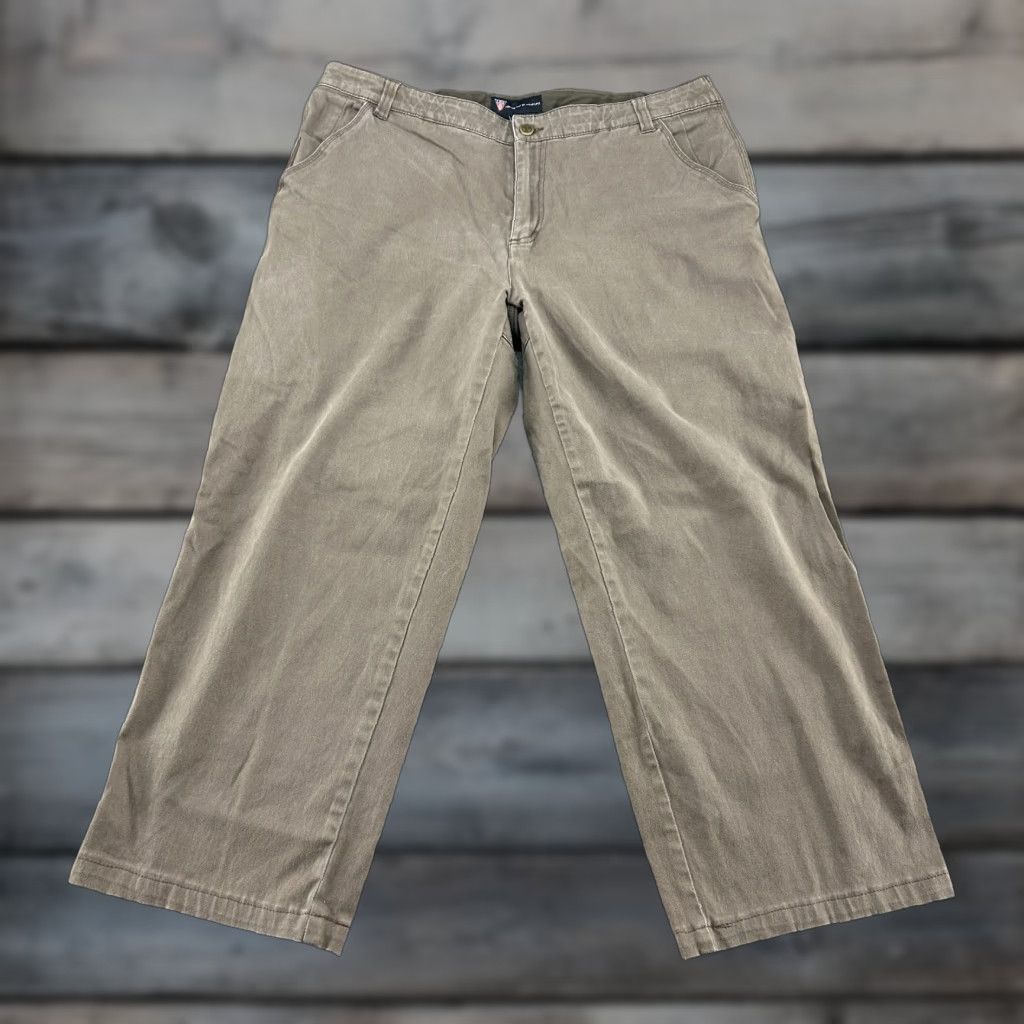 Vintage SCOTTeVEST Pants Mens 36x27 Brown Cotton Relaxed Straight Chino Cargo Pocket Casual Vintage: No? Size 36R - 1 Thumbnail