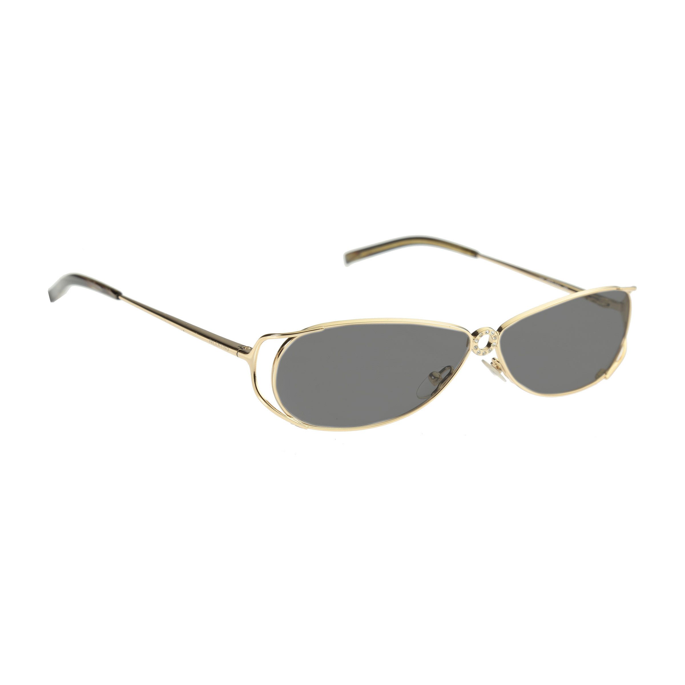 Valentino Valentino '90s Crystals Gold Frames V 5321 Sunglasses Black Size ONE SIZE - 3 Thumbnail
