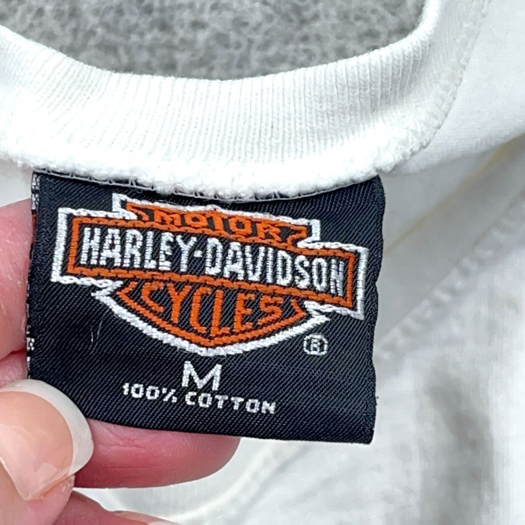 Harley Davidson VINTAGE Harley-Davidson Shirt Women M White Long Sleeve Tee Tattoo 90s Logo Graphic Print Size M / US 6-8 / IT 42-44 - 5 Thumbnail