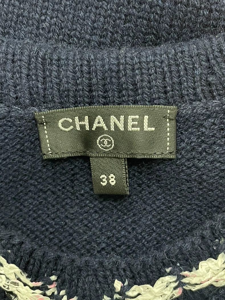 Chanel chanel Blue double C cashmere sweater Size XS / US 0-2 / IT 36-38 - 4 Thumbnail