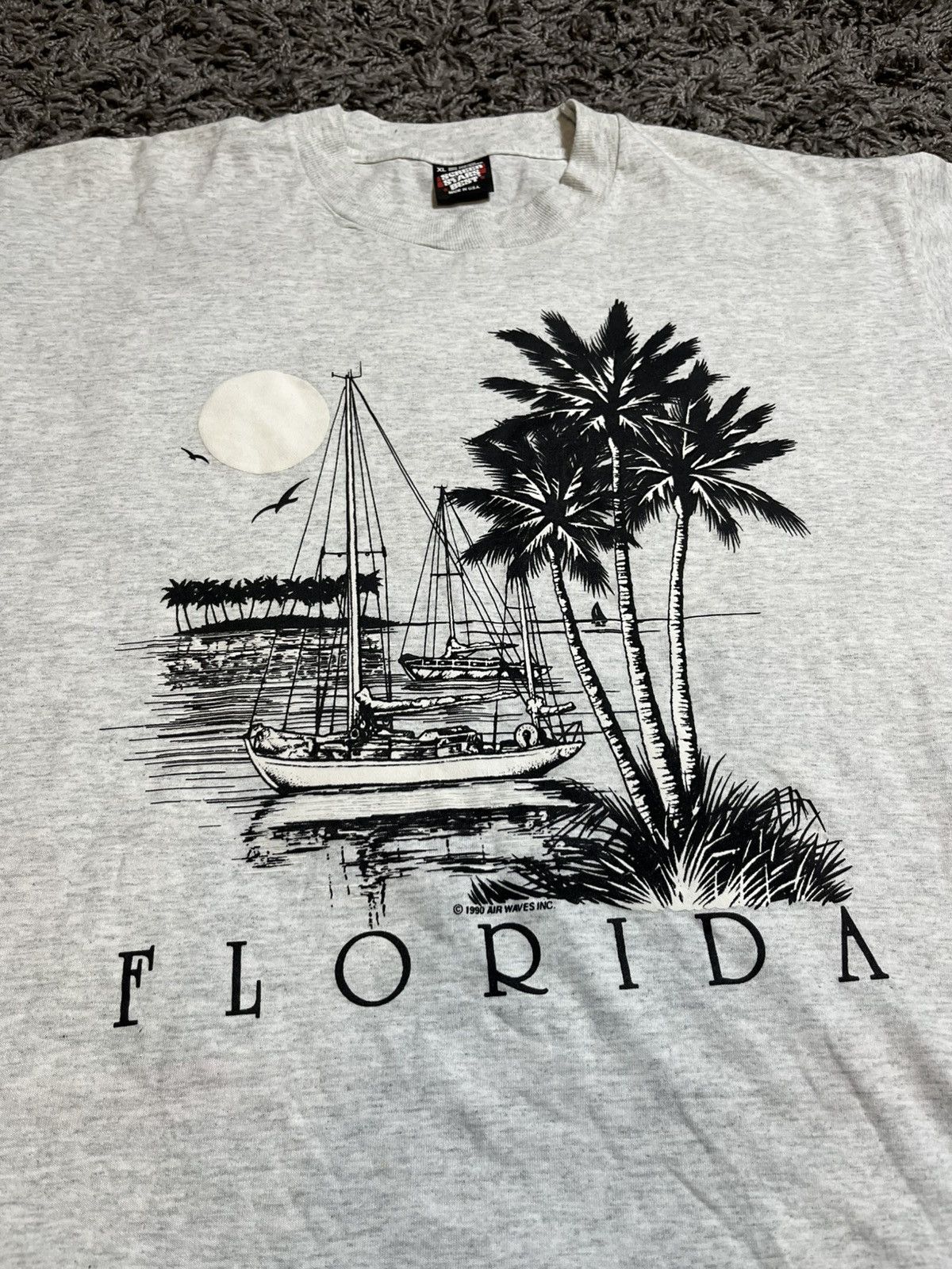 Vintage SCREEN STARS 1990’s VINTAGE COTTON FLORIDA CITY TEE Size US XL / EU 56 / 4 - 2 Thumbnail
