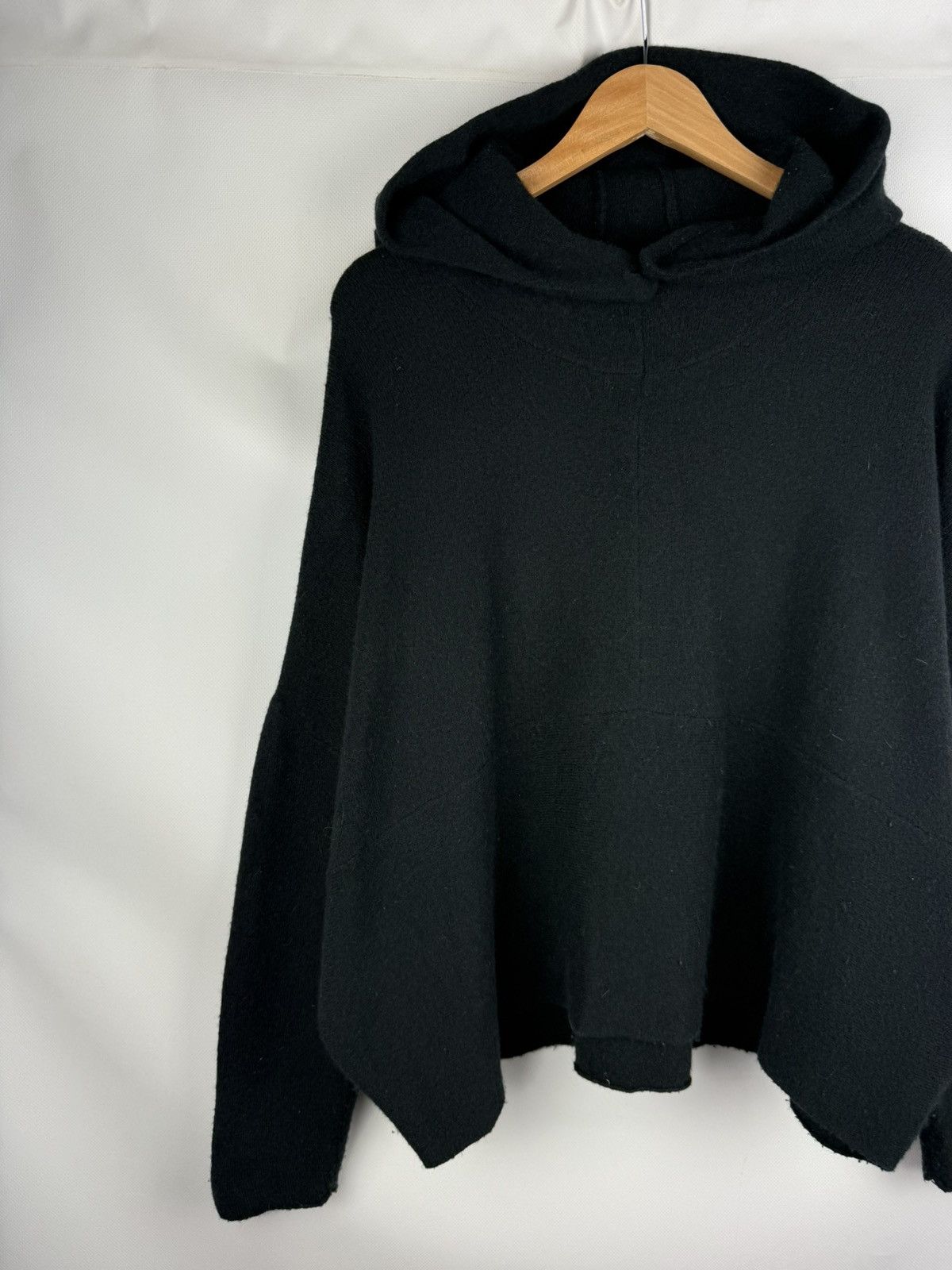 Rundholz Avant-Garde Lagenlook Oversized Wool Hooded Sweater Pullover Size S / US 4 / IT 40 - 2 Thumbnail