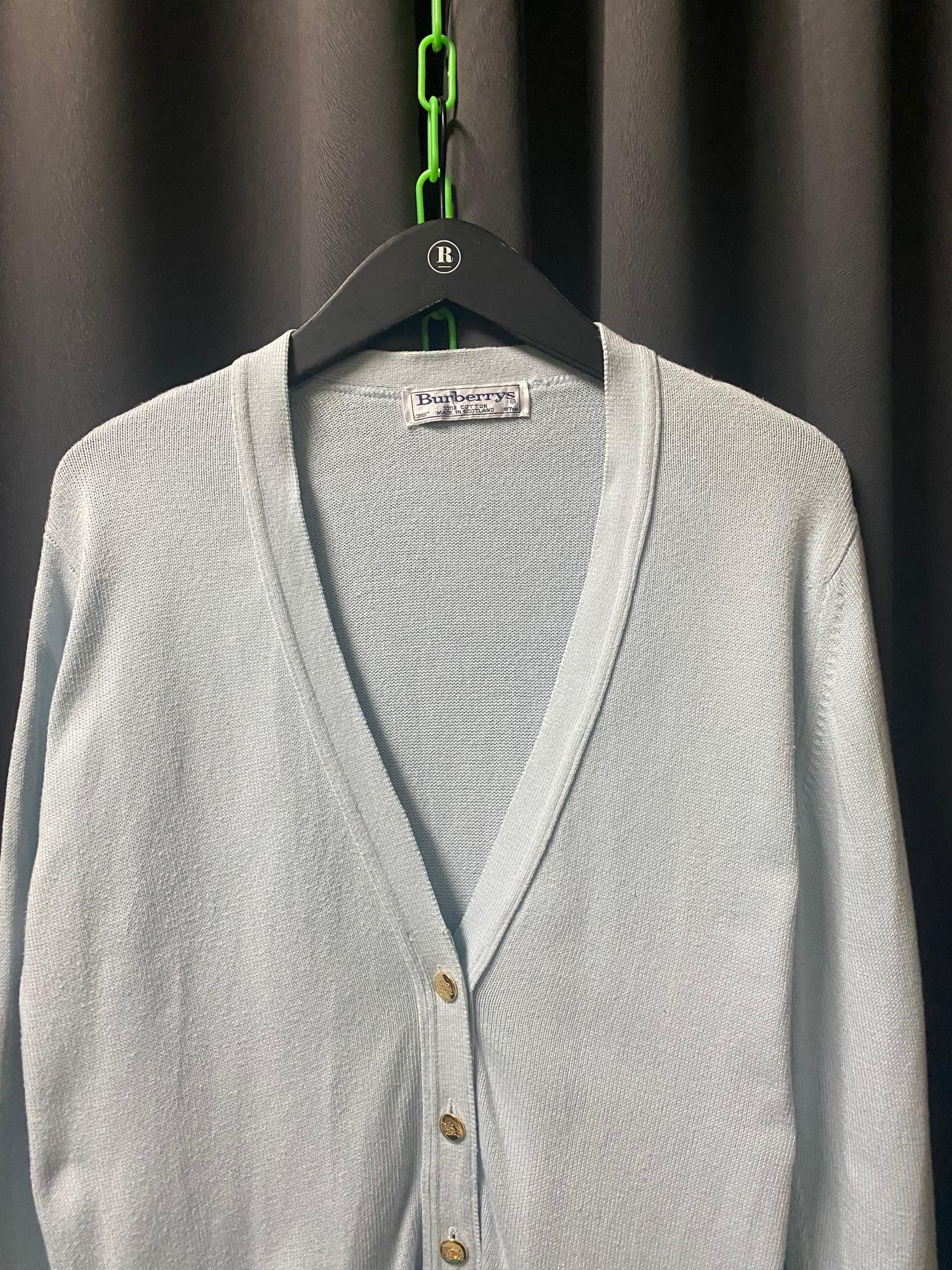 Burberry × Designer Burberry Designer Cardigan in Light Blue Size S / US 4 / IT 40 - 4 Thumbnail