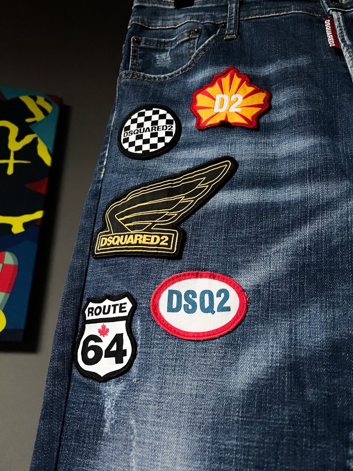 Dsquared2 Blue Faded Denim Skater Jeans
